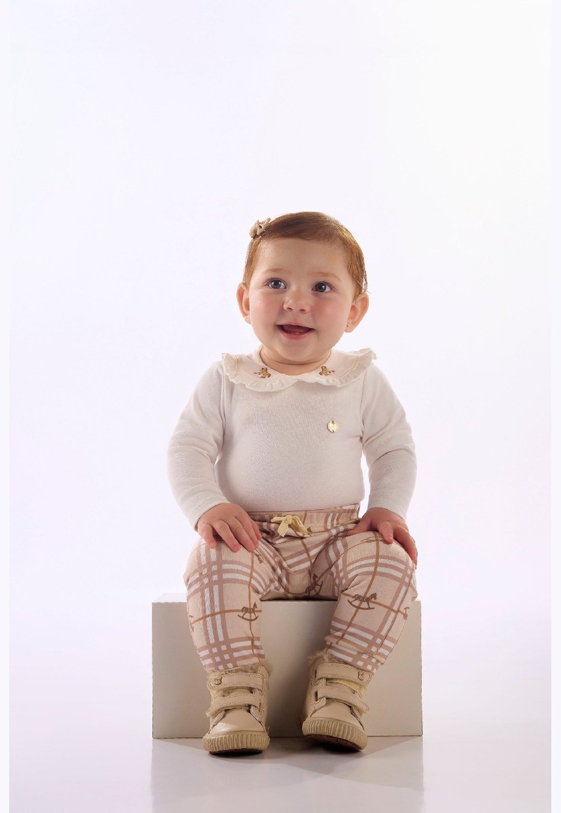 Infantil - Conjunto Body Menina Calça Up Baby Branco