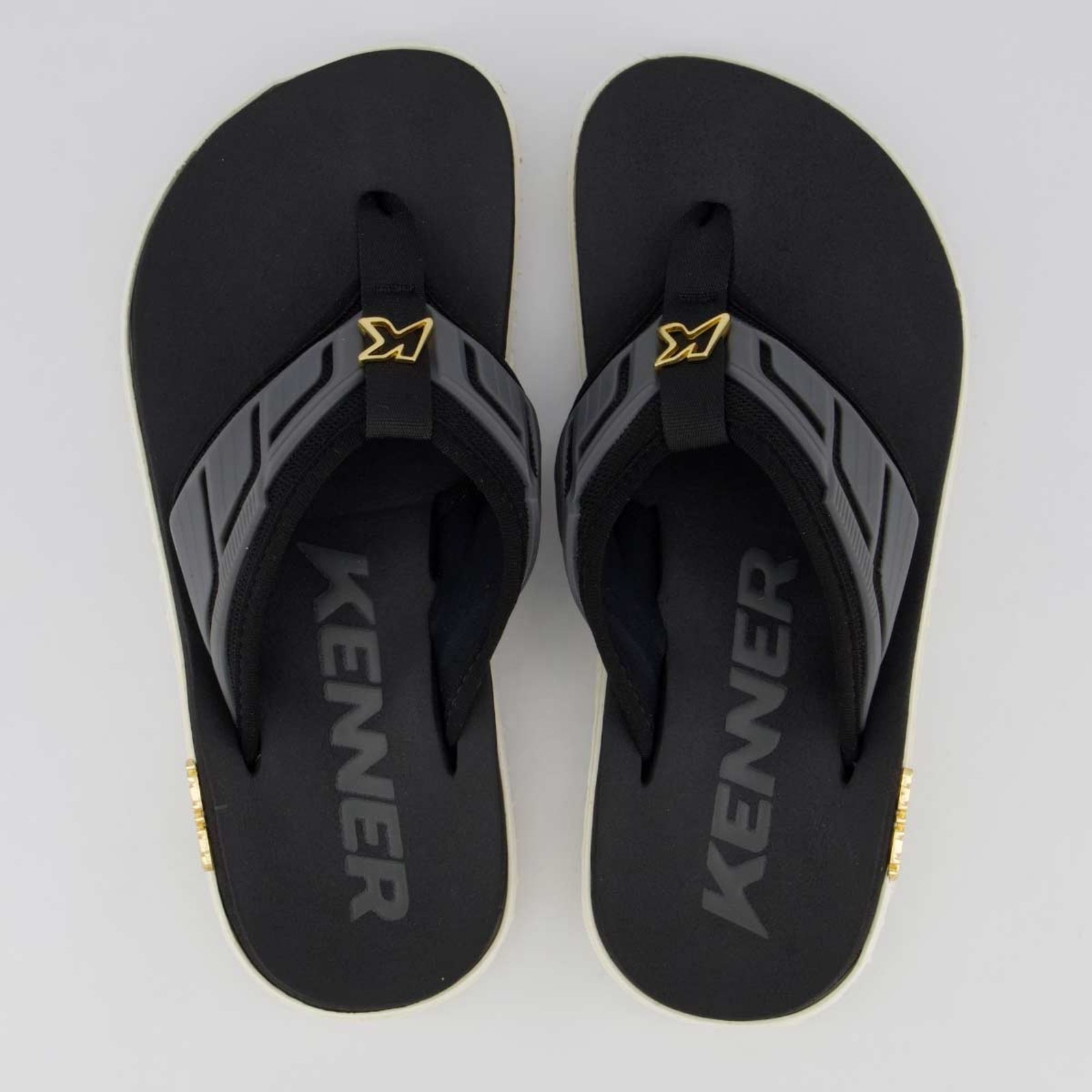 Chinelo Kenner Kivah Full Force Preto e Branco