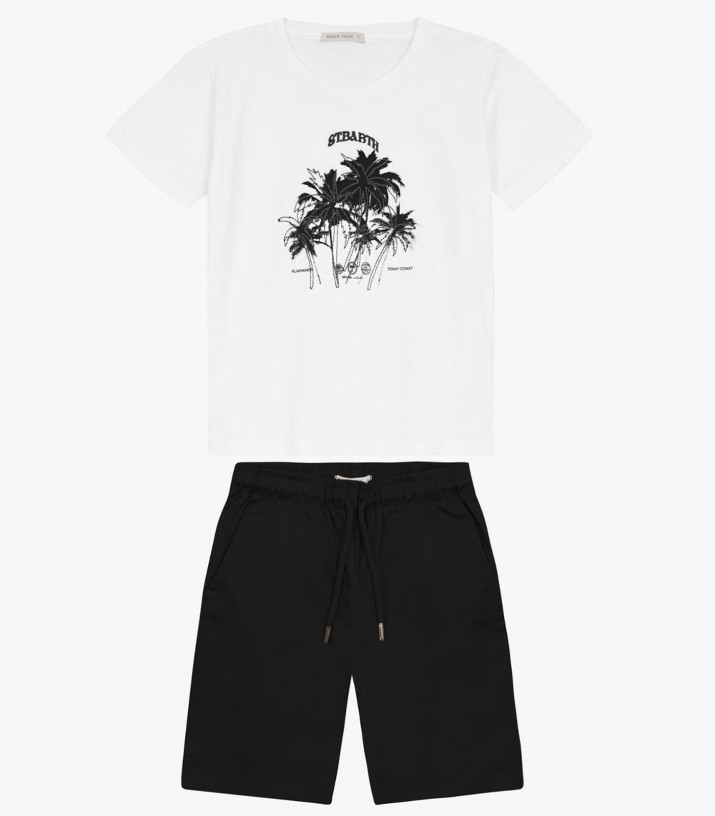 Infantil - Conjunto Menino Camiseta com Bermuda Trick Nick Branco