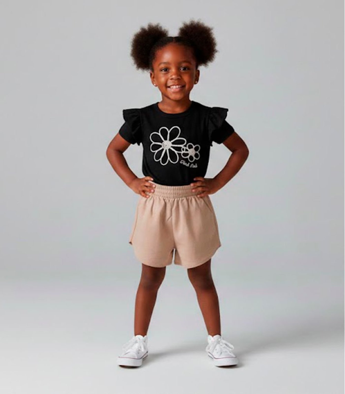 Infantil - Conjunto Feminino Short Blusa Trick Nick Preto