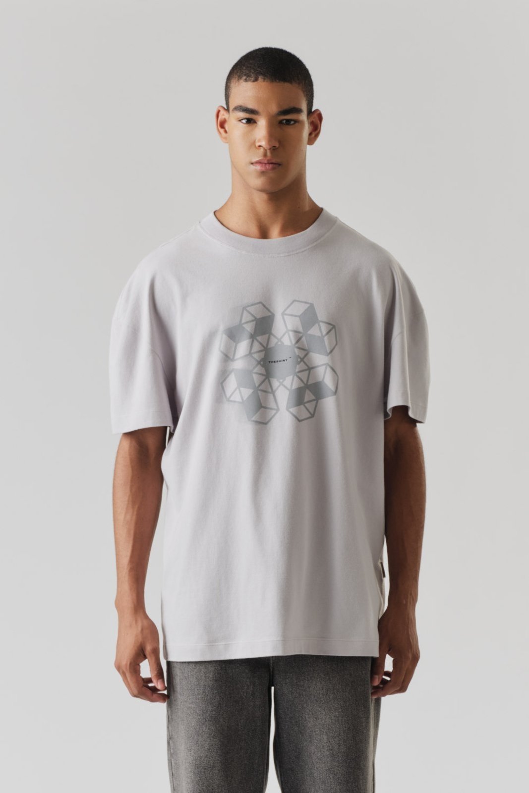 T-shirt Oversized Molecule Cinza THESAINT