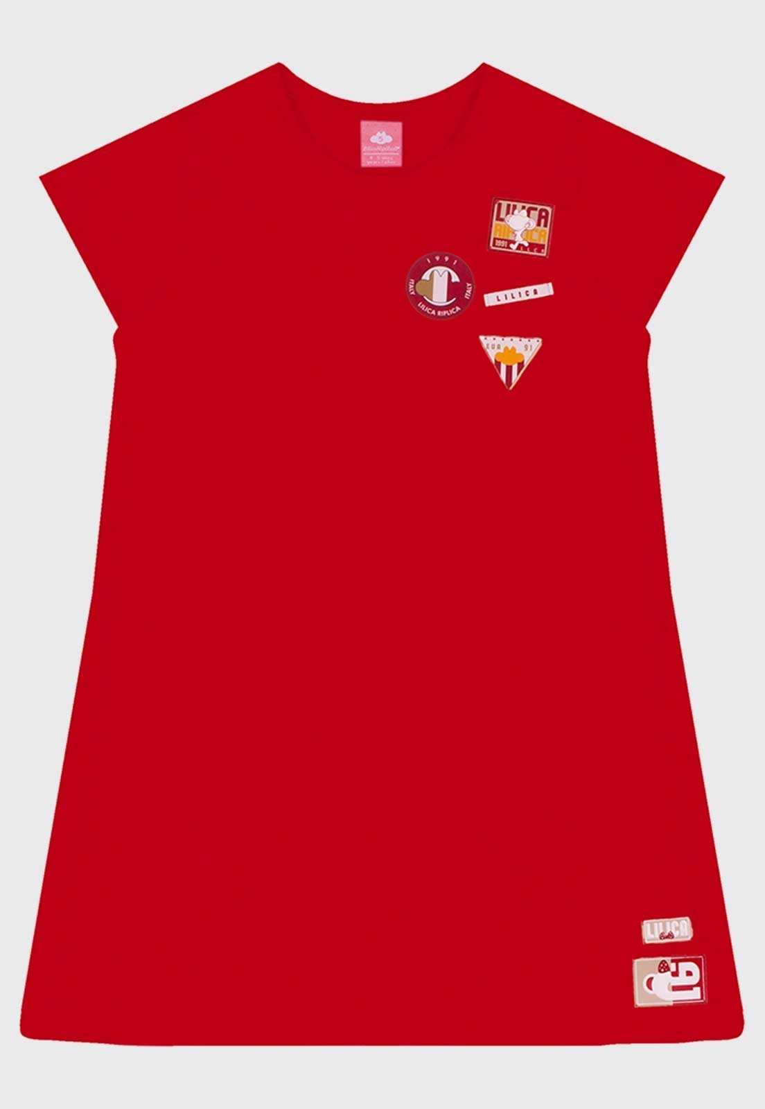 Infantil - Vestido Lilica Ripilica Reto Vermelho