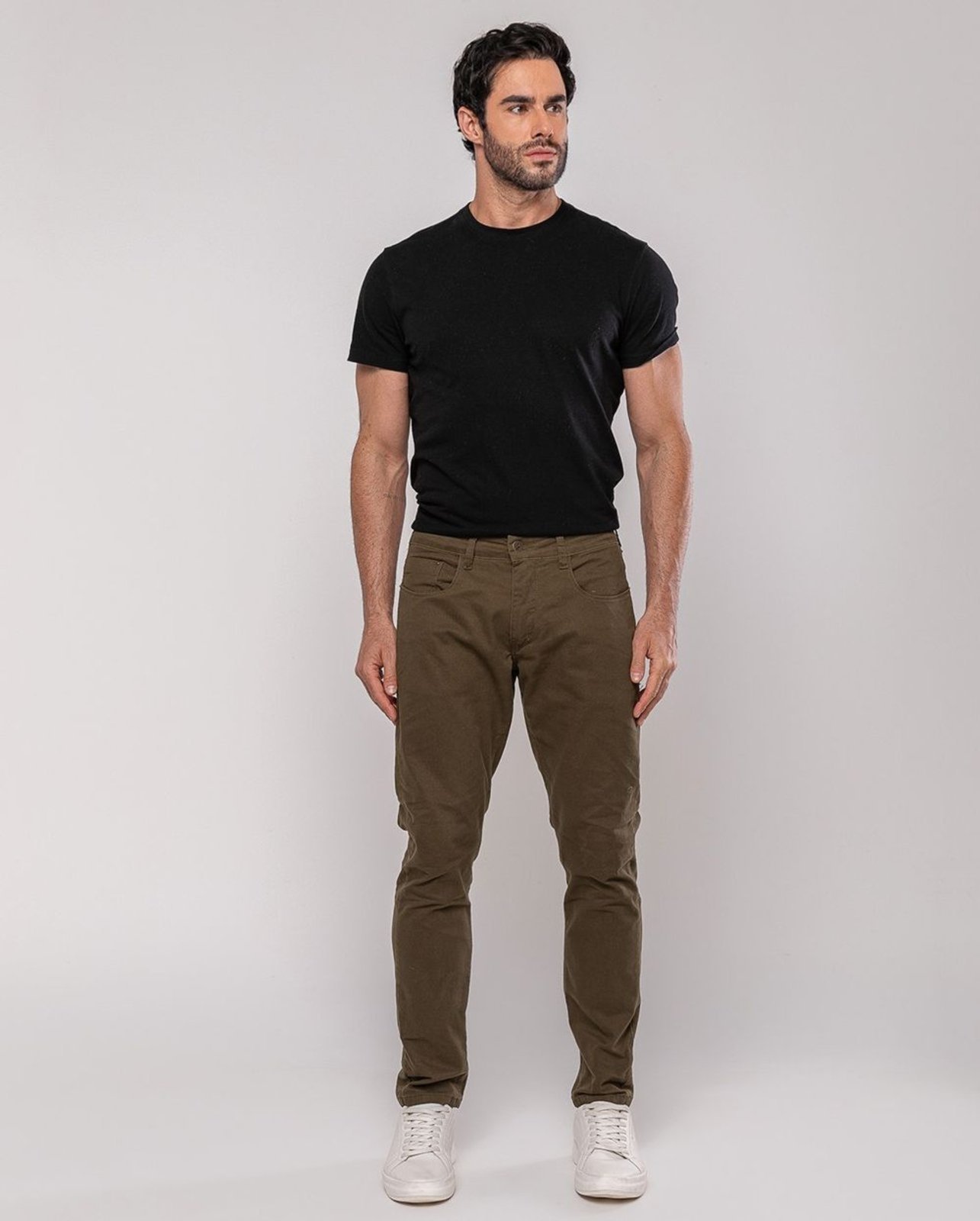 Calça Sarja Masculina Slim Fit Básica 22191 Eae-Militar Consciência