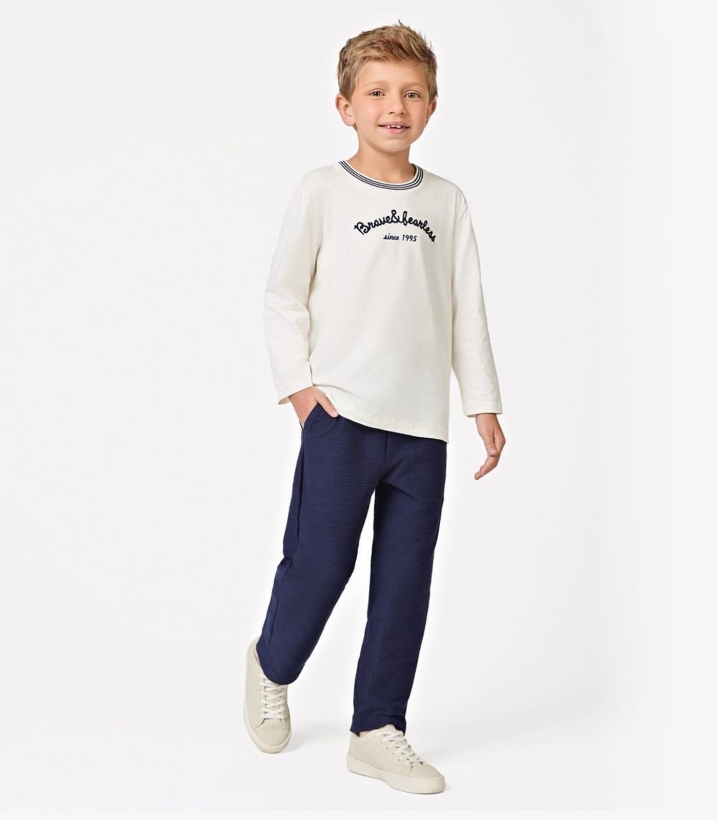 Infantil - Conjunto Camiseta com Calça Menino Trick Nick Bege