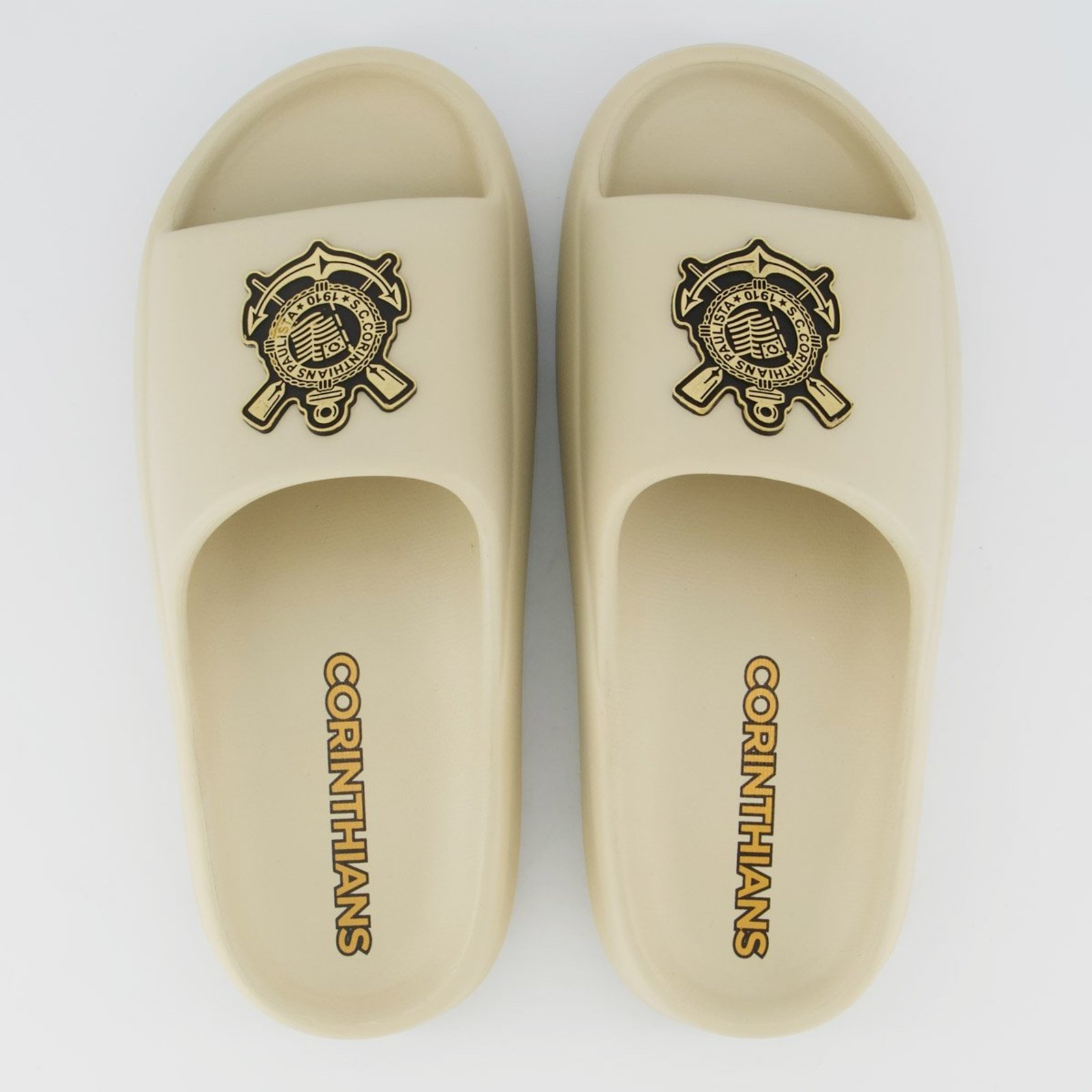 Chinelo Corinthians Nuvem Bege
