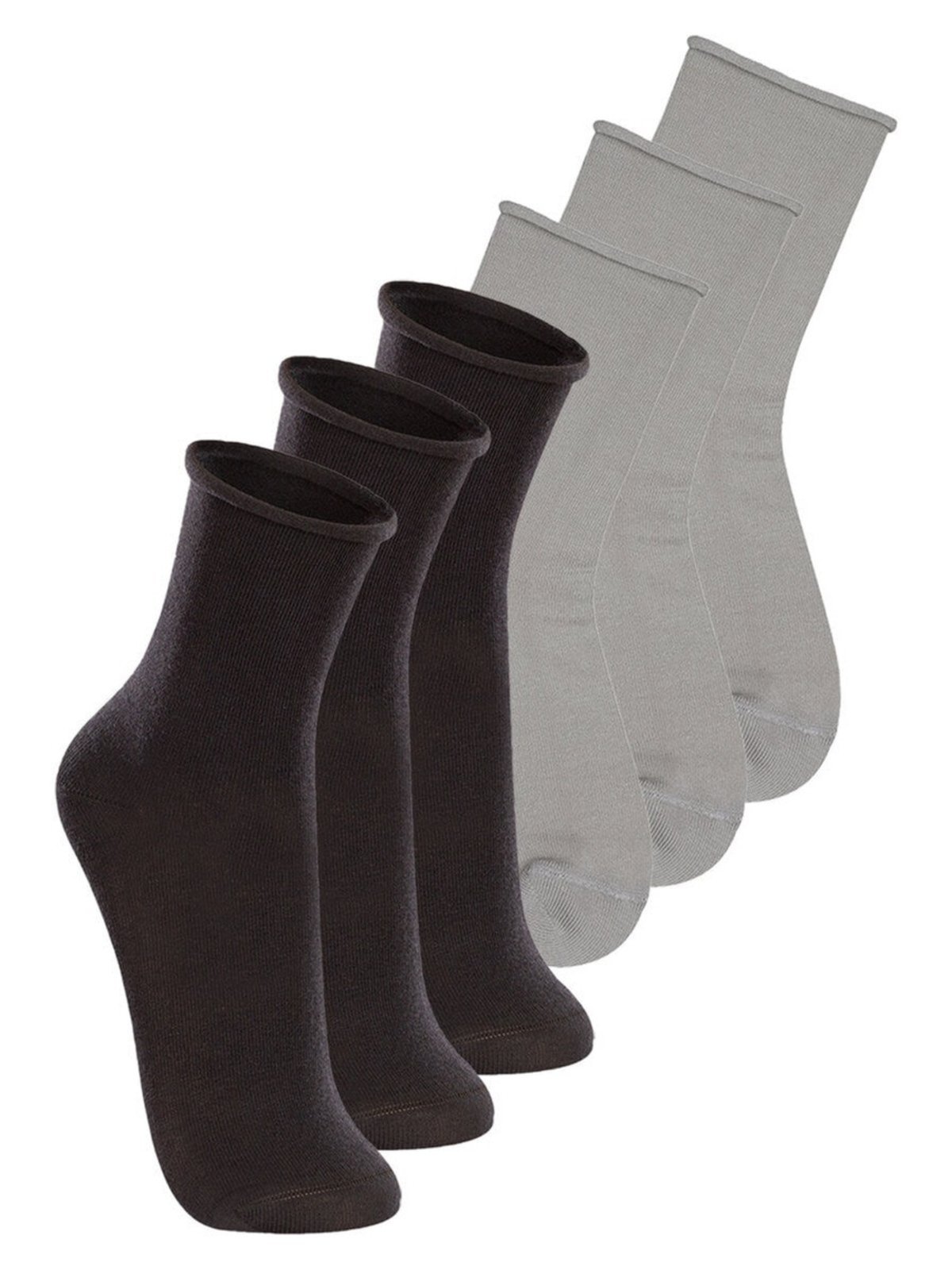 Kit 6 Pares de Meias sem Punho Cano Médio Lupo 4421-001 Cinza