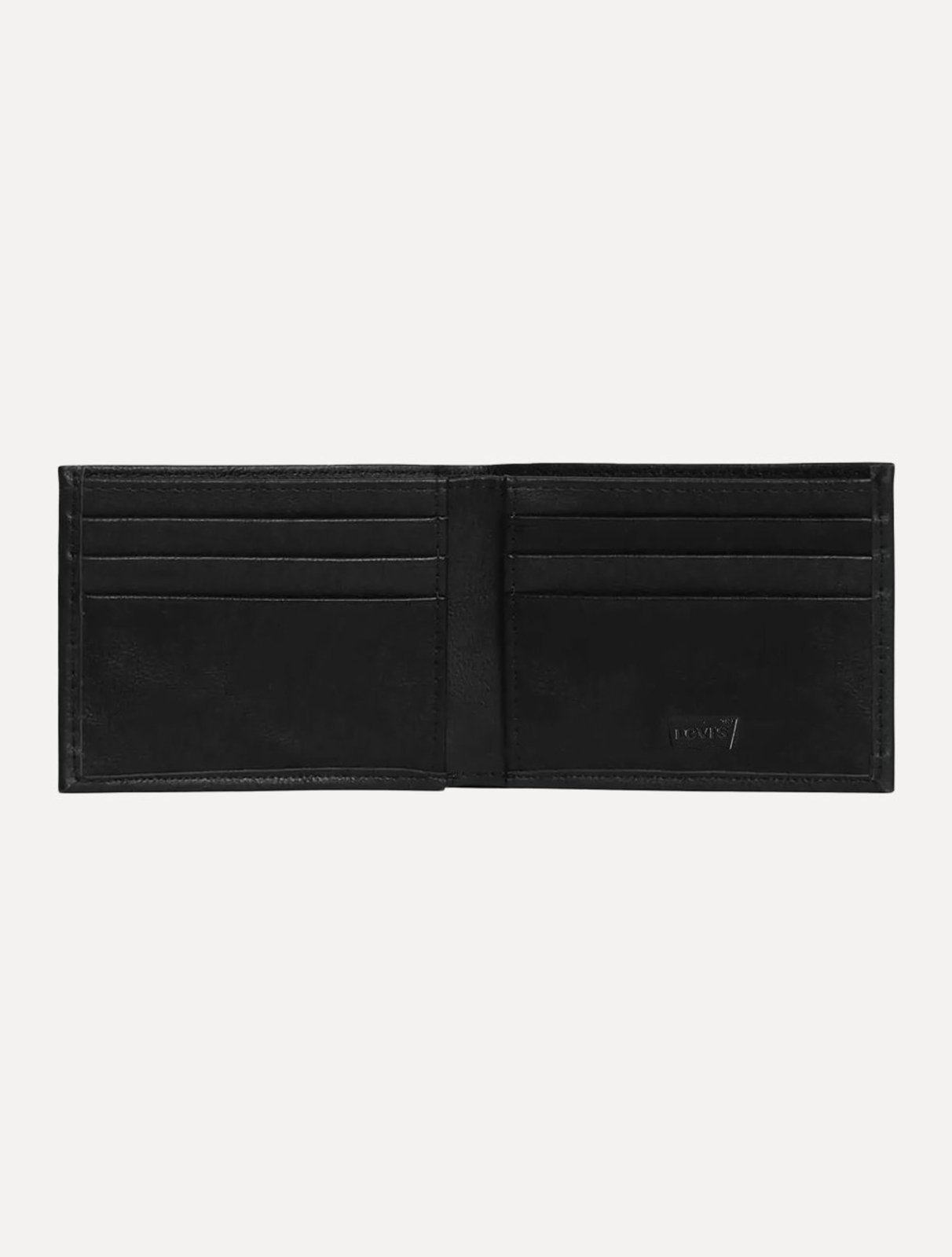 Vista 3 Carteira Levis Masculina Le4ther Mid Logo Preta preto Levis preto