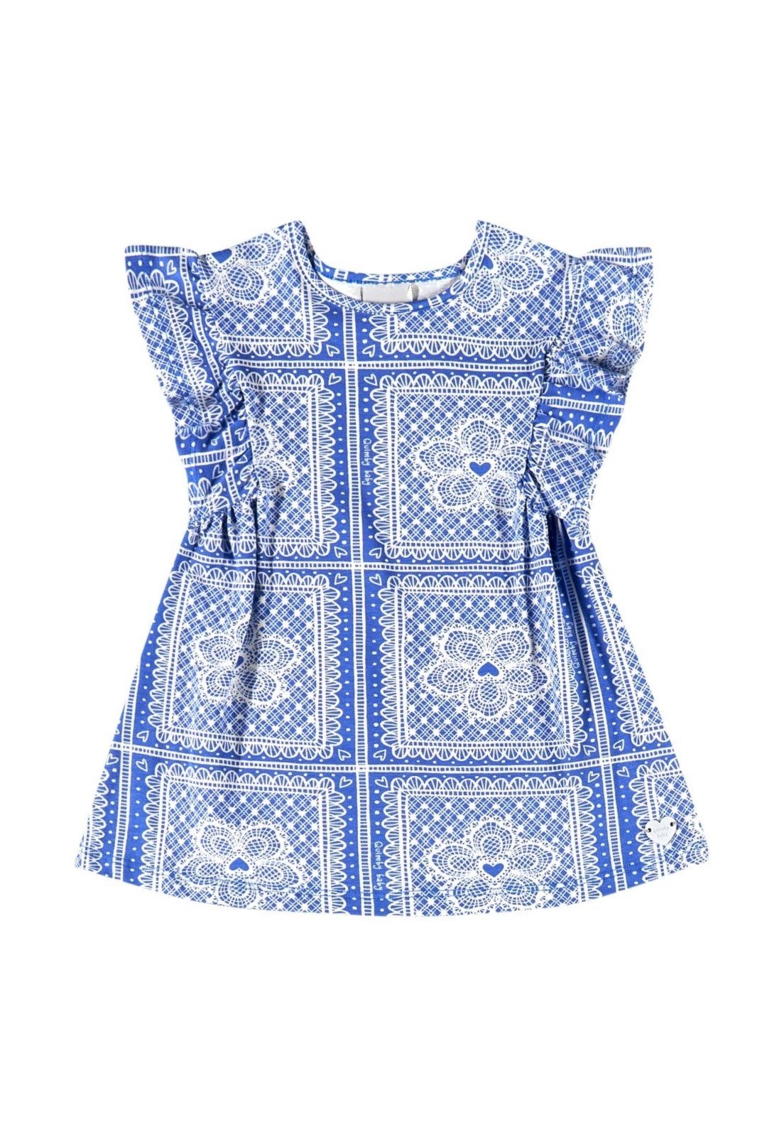 Vista 3 Infantil - Vestido Estampado para Menina Quimby Quimby azul
