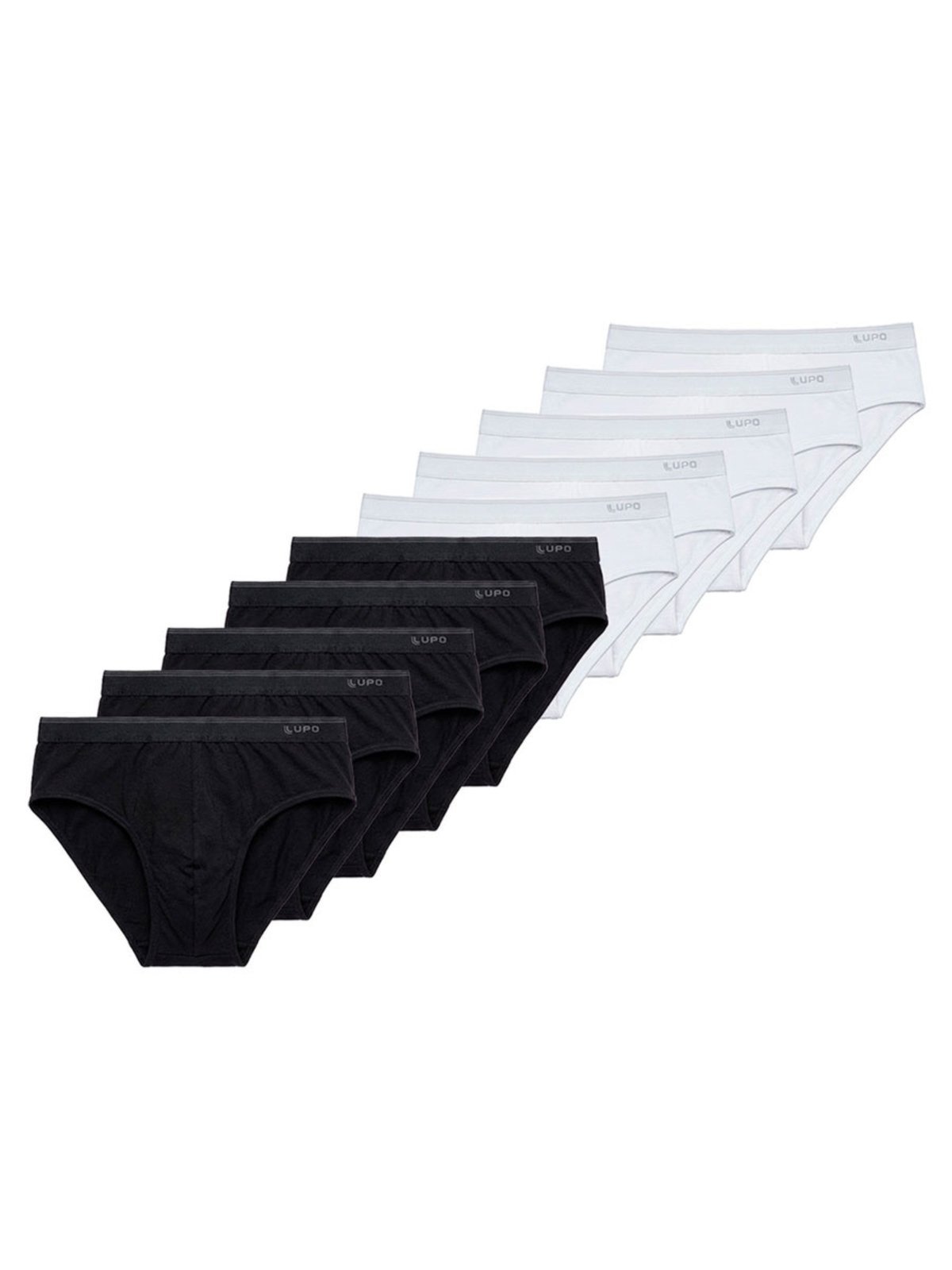 Kit com 10 Cuecas Slip Lupo 485-003