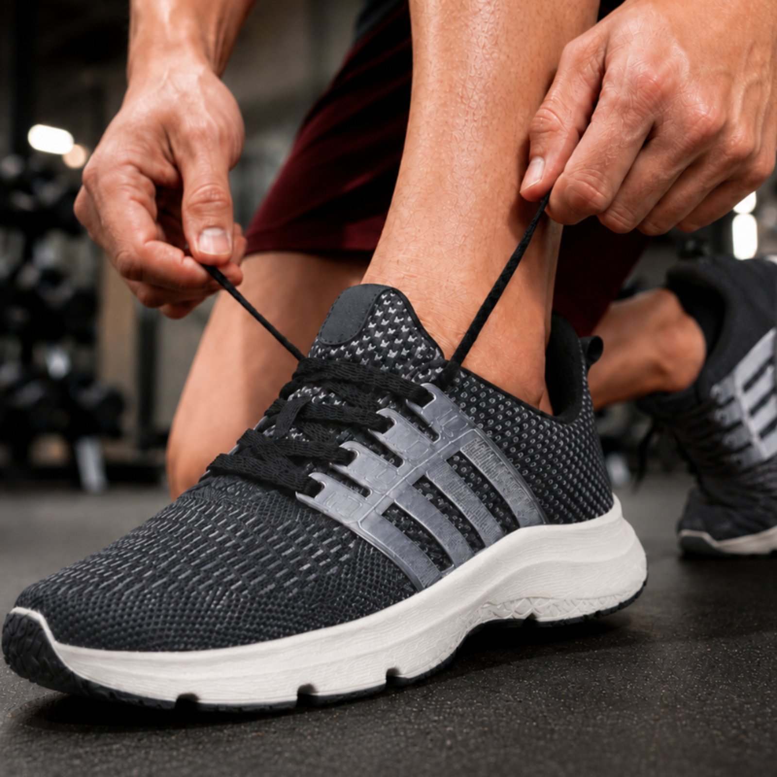 Tênis Masculino Esportivo Caminhada Academia Corrida - Preto Prata