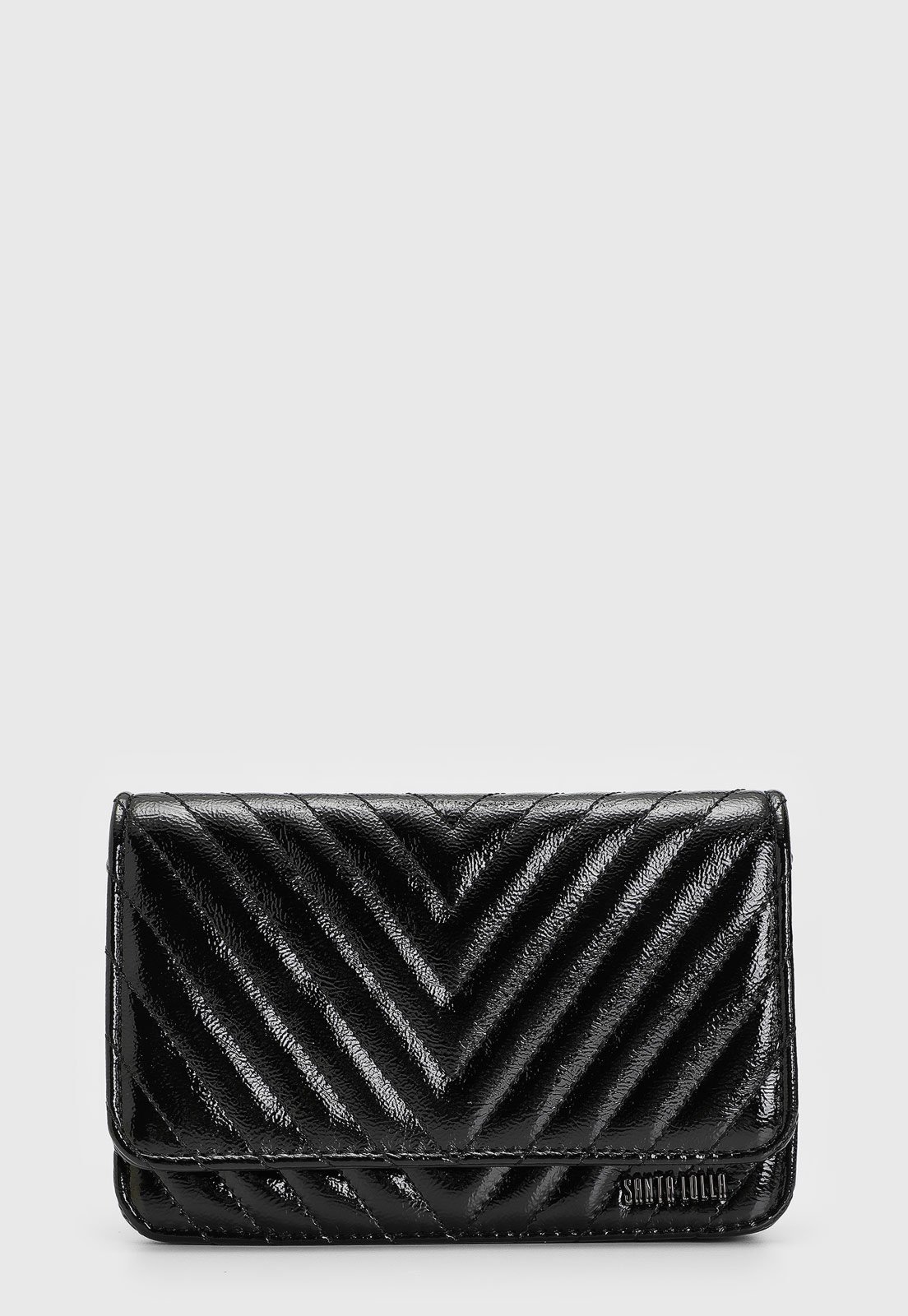 Bolsa Transversal Santa Lolla Matelassê Alça Ajustável Preta