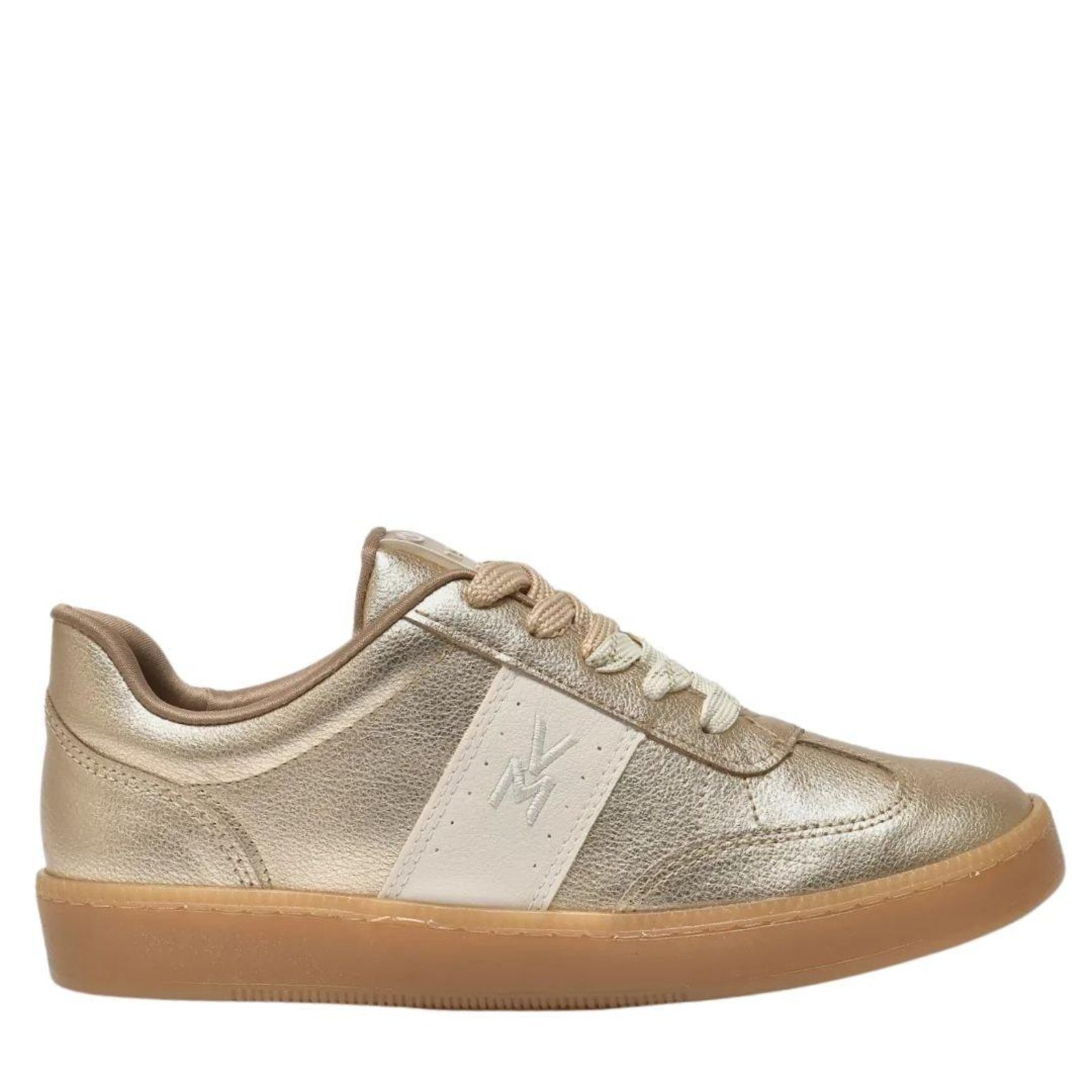 Tênis Via Marte Feminino Casual 213-010 Dourado/Creme Incolor