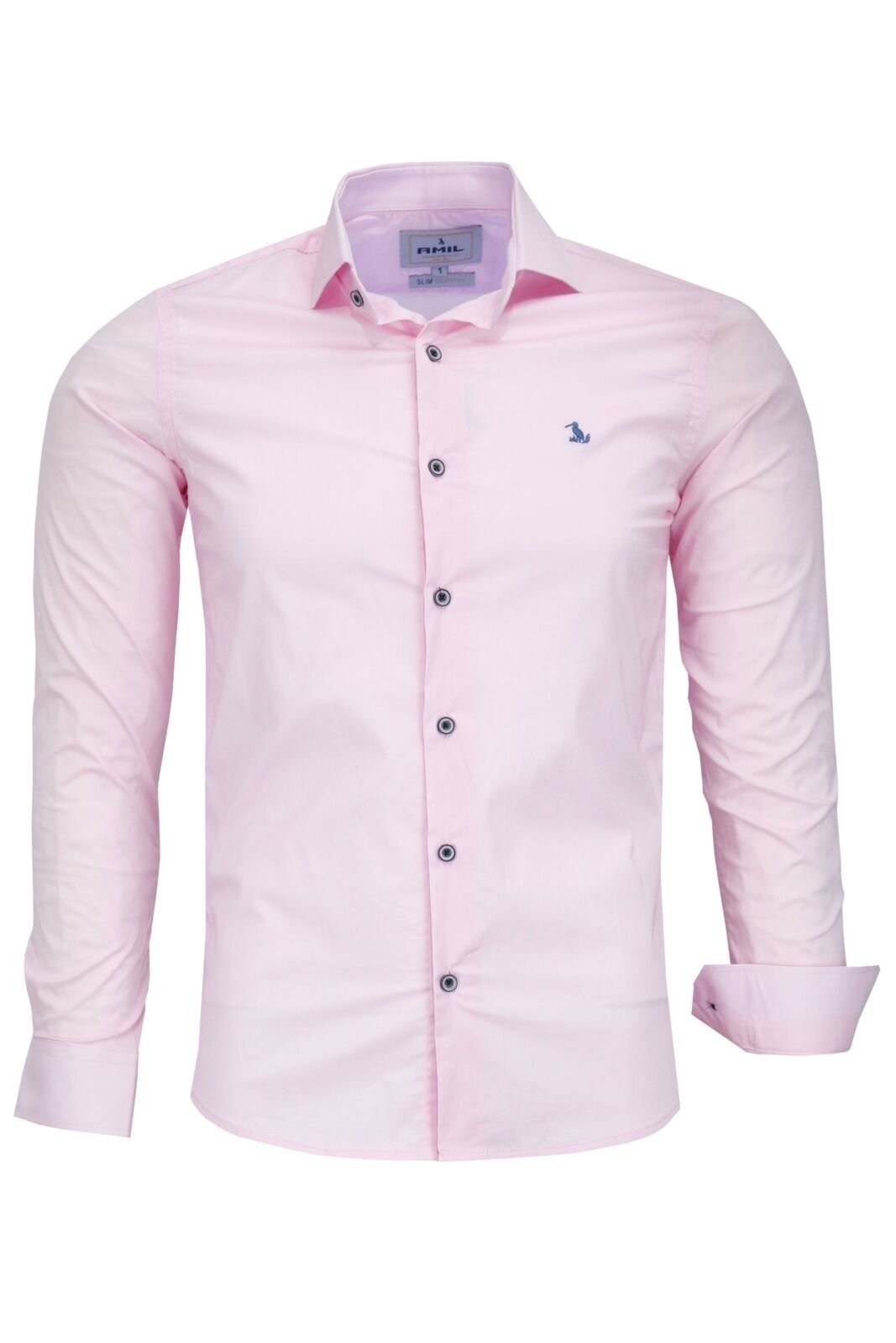 Camisa Social Masculina Manga Longa Amil Slim Elastano 1823