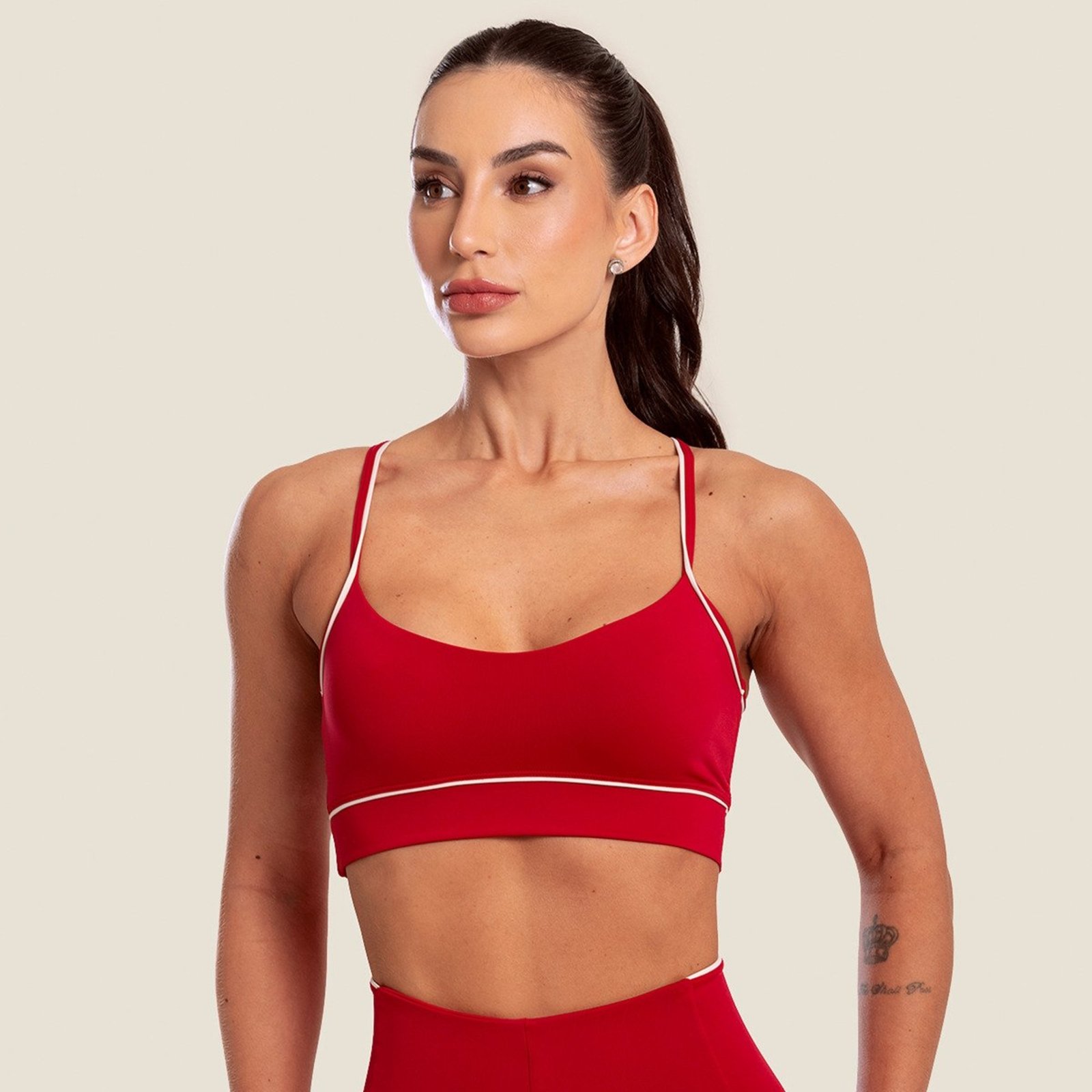 Top Purpose Vermelho Rubi Poliamida Com Bojo Donna Carioca