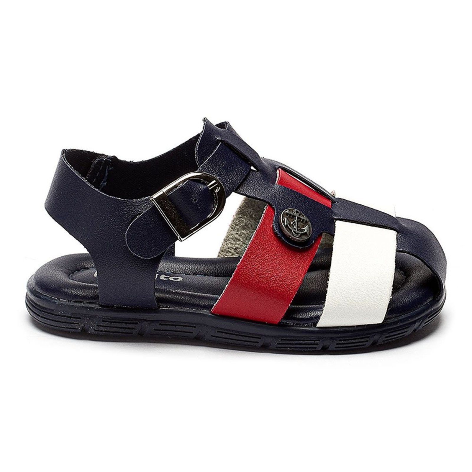 Vista 3 Infantil - Sandália Menino Tiras Navy Pequito azul marinho navy Pequito azul marinho navy