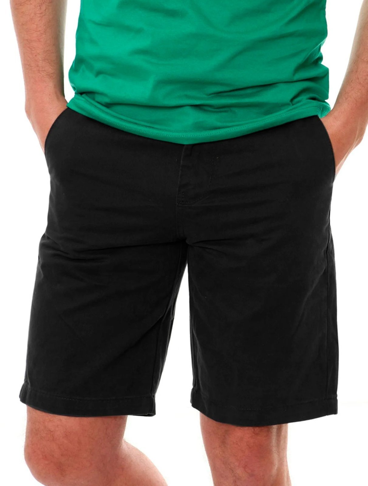 Vista 2 Bermuda Tommy Hilfiger Masculina Sarja Brooklyn Preta preto Tommy Hilfiger preto