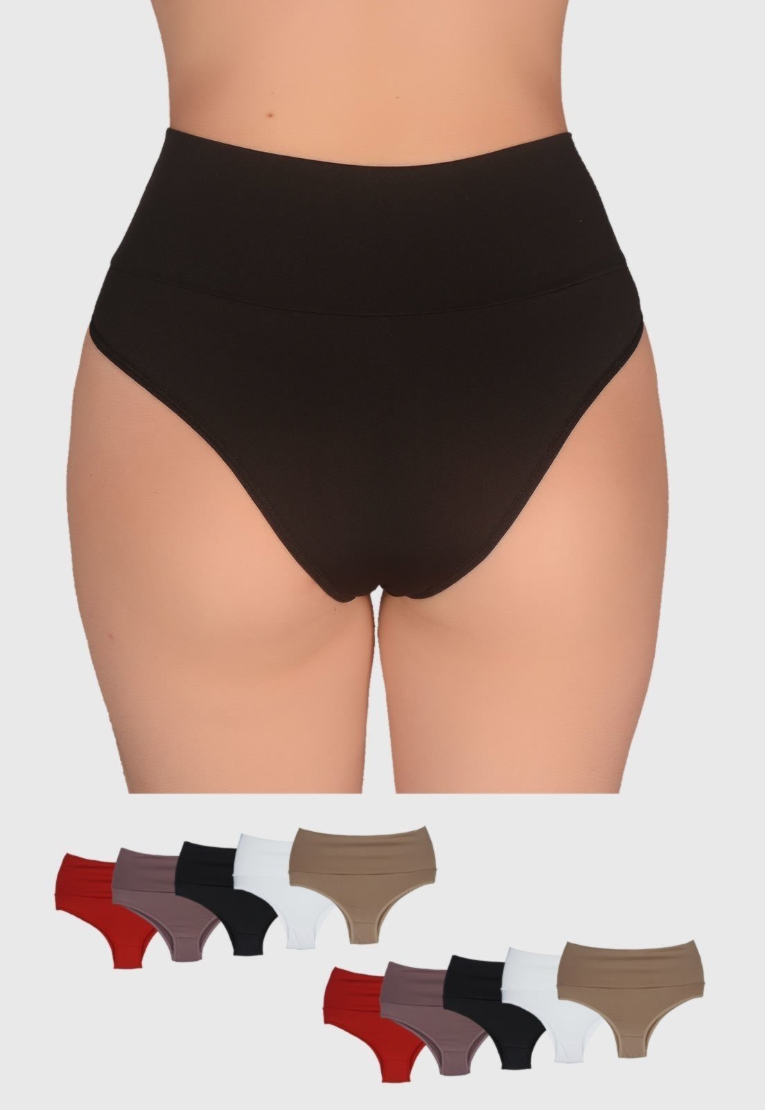 Vista 3 Kit Calcinha Rubi Cós Duplo 10 Peças St Madame Multicolorido rosa St Madame rosa