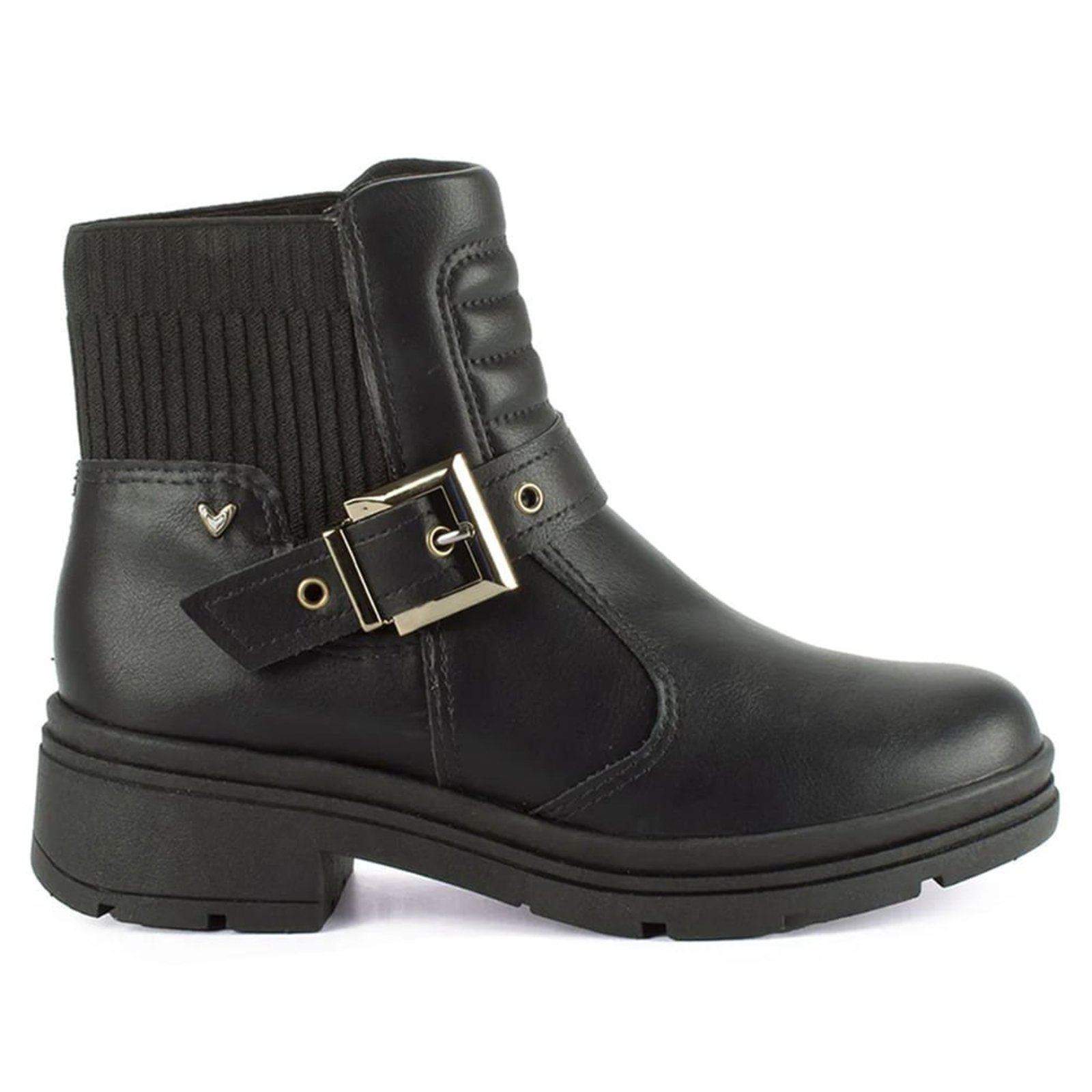 Bota Mississipi de Cano Curto com Fivela Preto