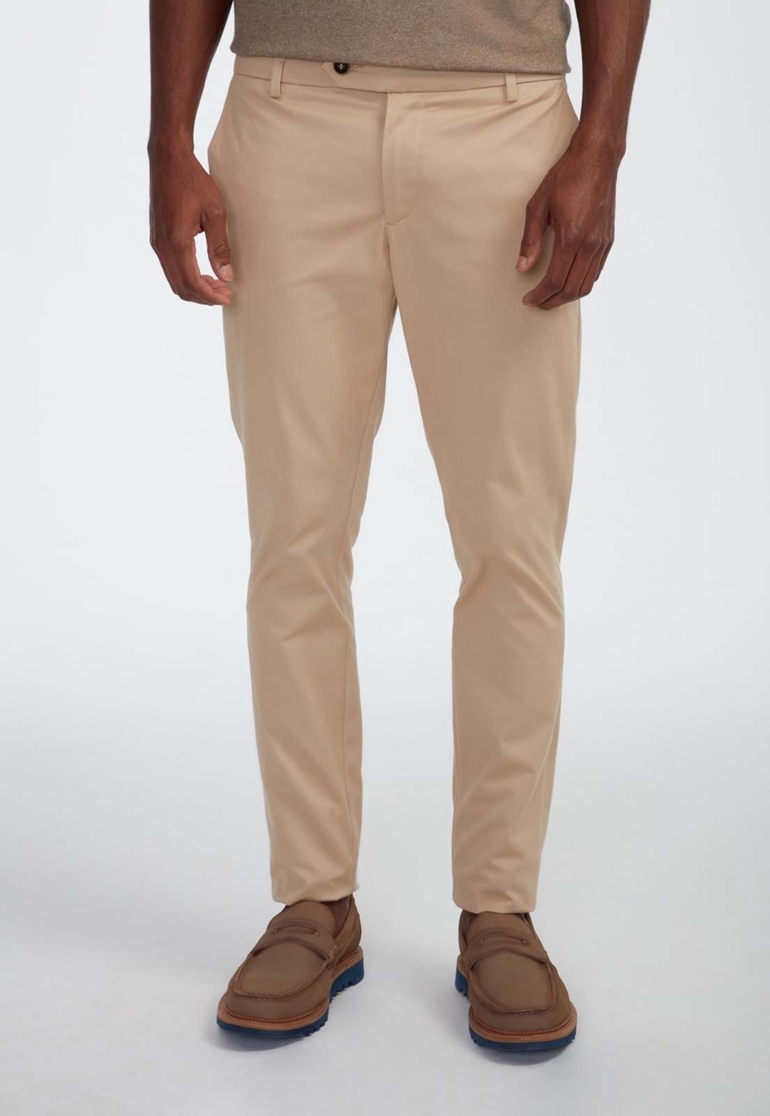 Vista 3 Calça Traymon Skinny Algodão Egípcio Areia caramelo Traymon caramelo