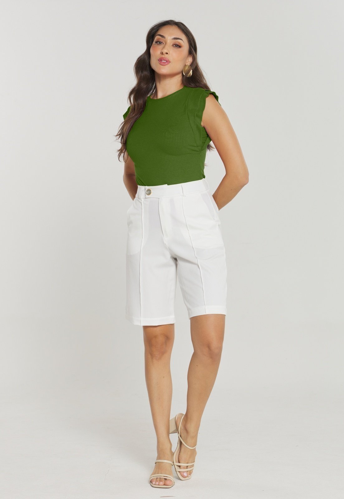 Blusa Rudély Canelada Verde Militar