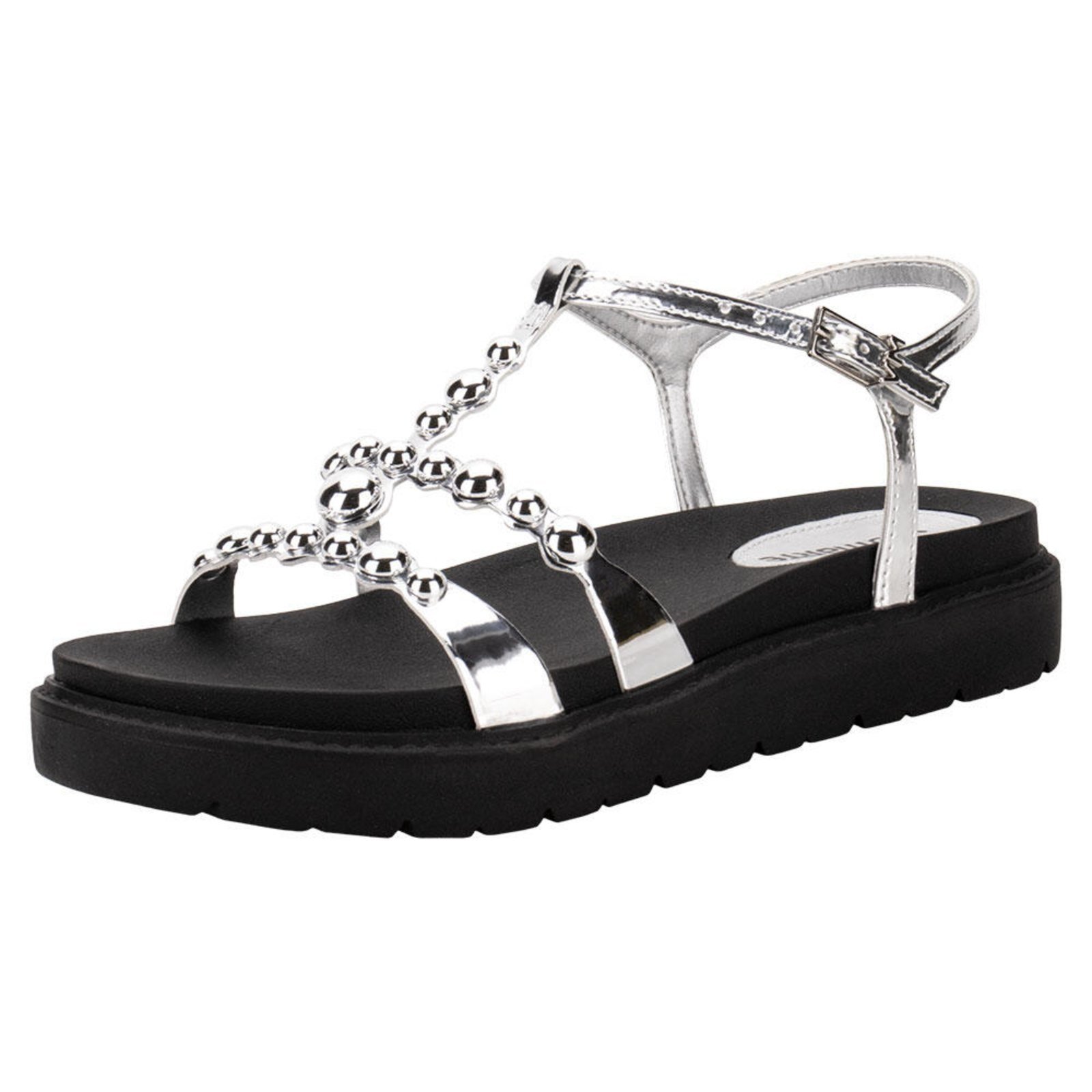 Sandália Feminina Flat Via Marte 176010 5831761 Prata