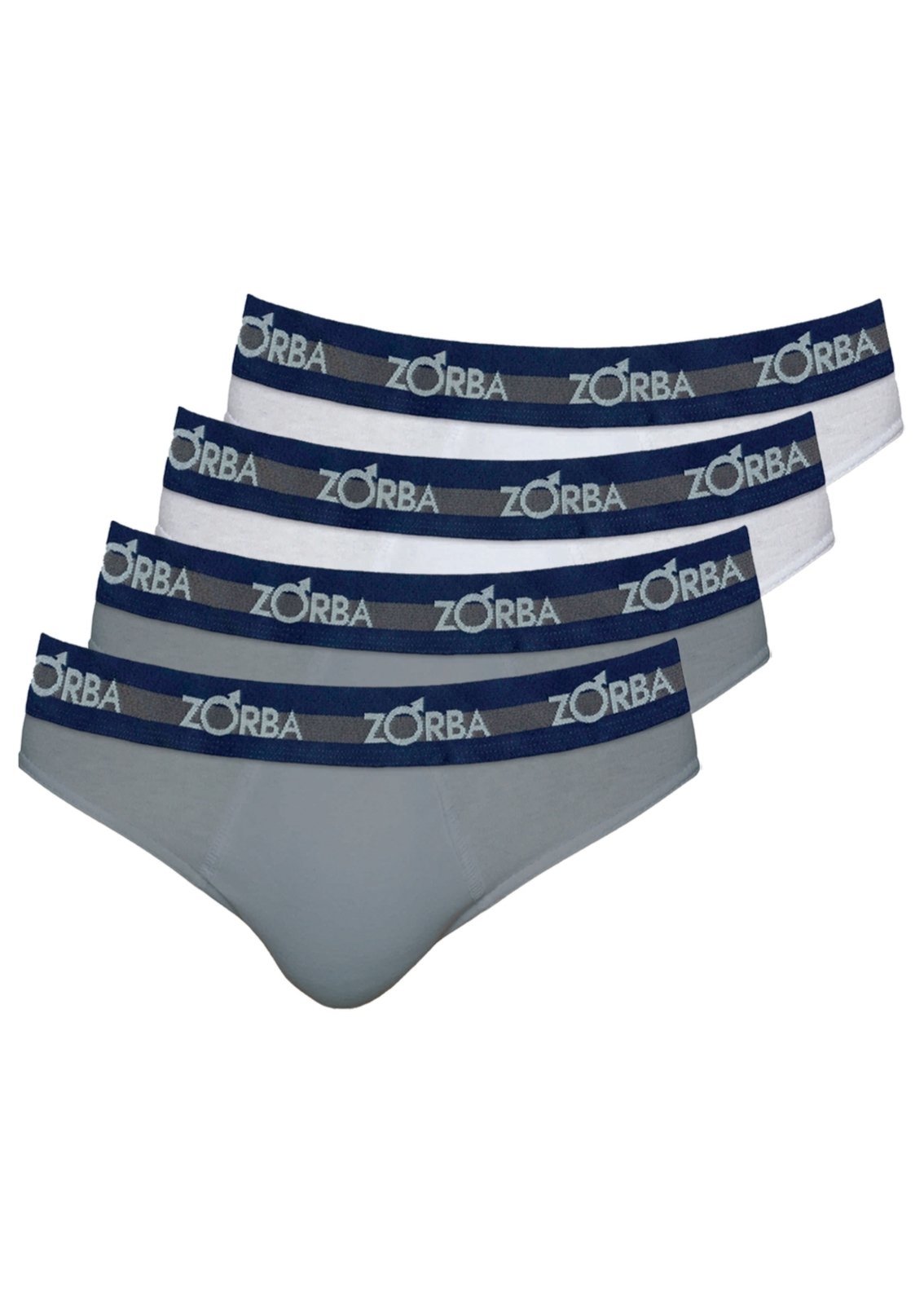 Kit com 4 Cuecas Slip Zorba 0764 Chumbo