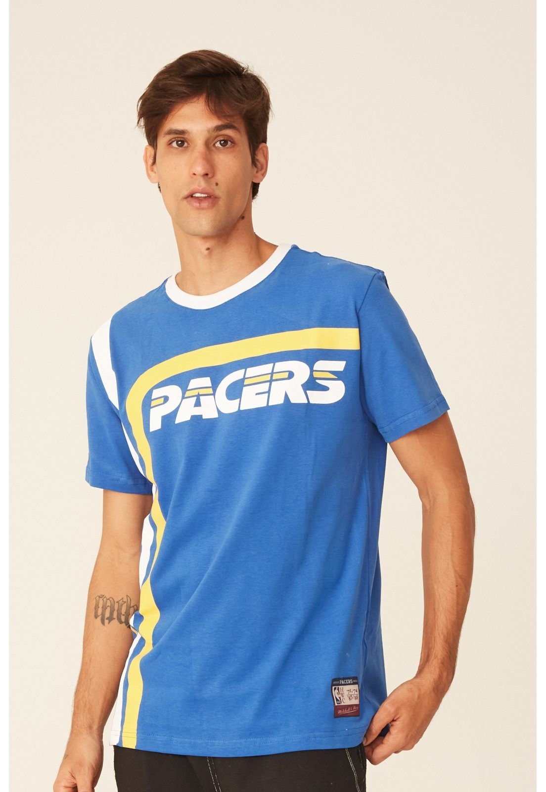 Camiseta Mitchell & Ness Estampada Indiana Pacers Azul