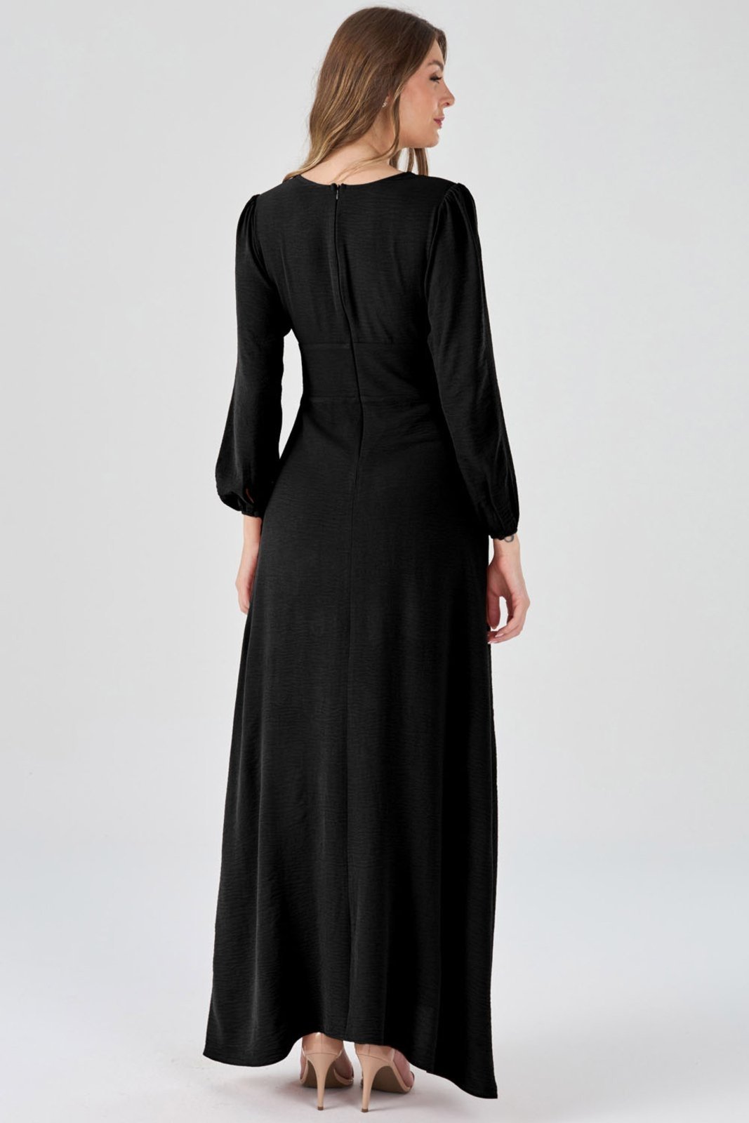 Vestido Longo PKS Com Fenda Preto