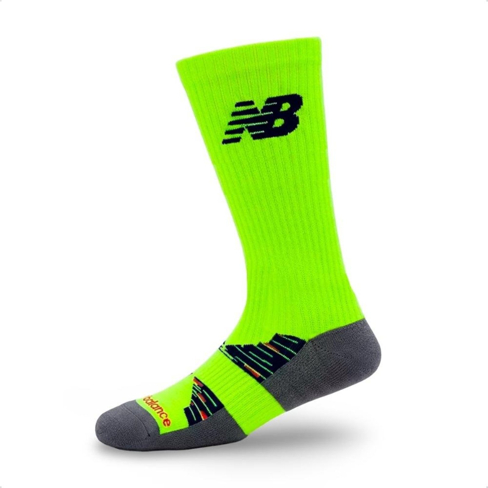 Meia New Balance Unissex Performance Run Cano Longo Corrida Verde