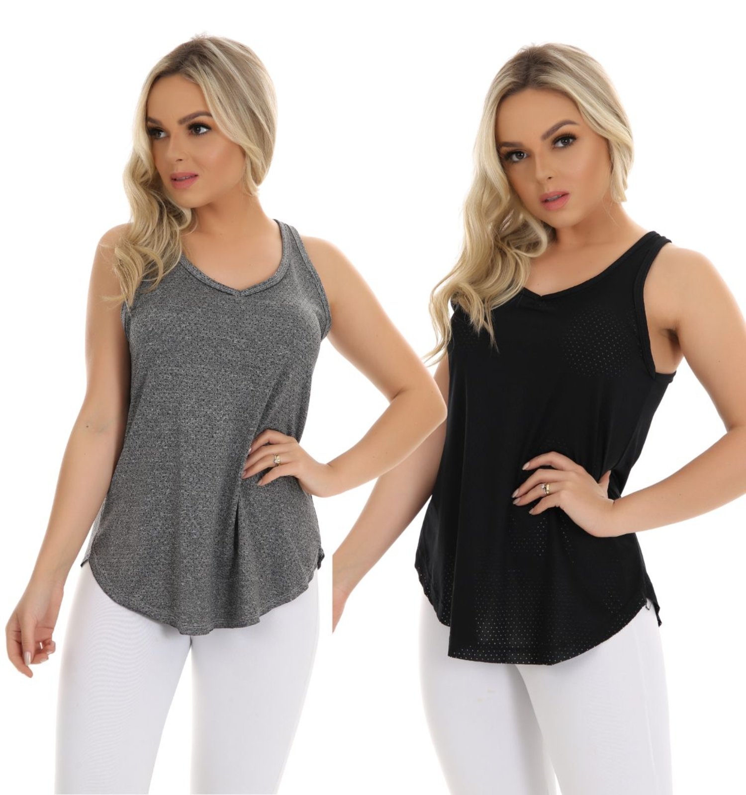 KIT 2 Camisetas Feminina Sallada Mista Dry Fit