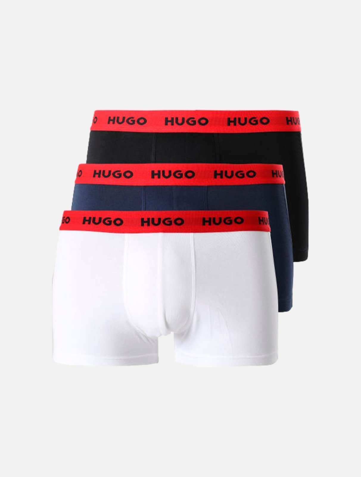 Kit Cueca Hugo Boss Masculina Trunk Triplet Preta/Branca/Azul Marinho