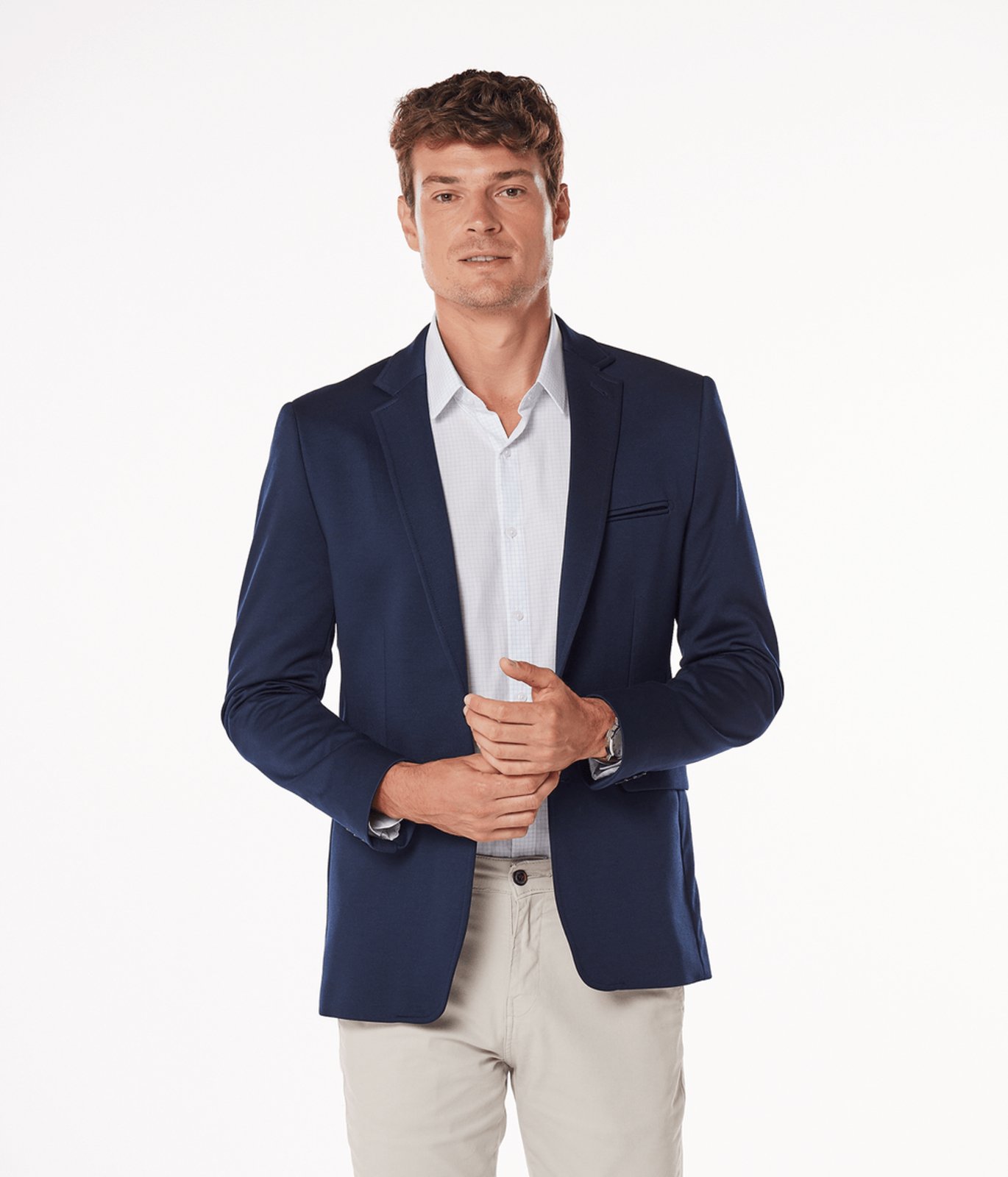 Blazer Casual Dois Botoes Masculino Azul Marinho