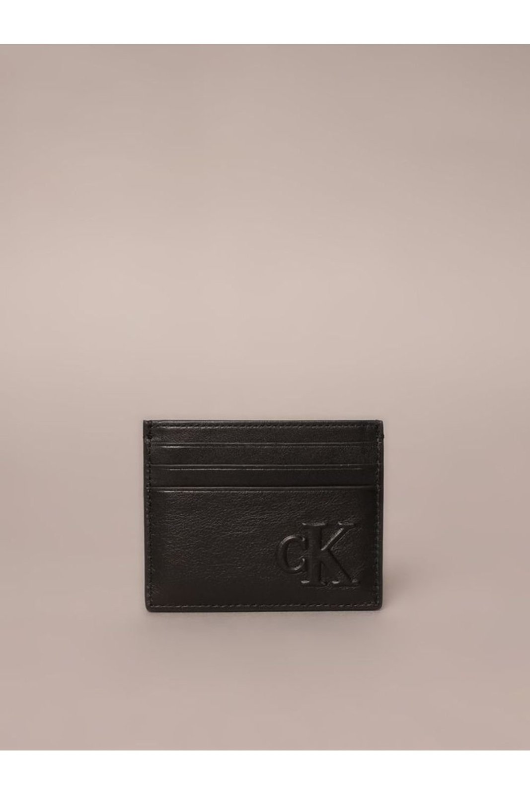Porta Cartão Calvin Klein Jeans Bold Couro - Preto