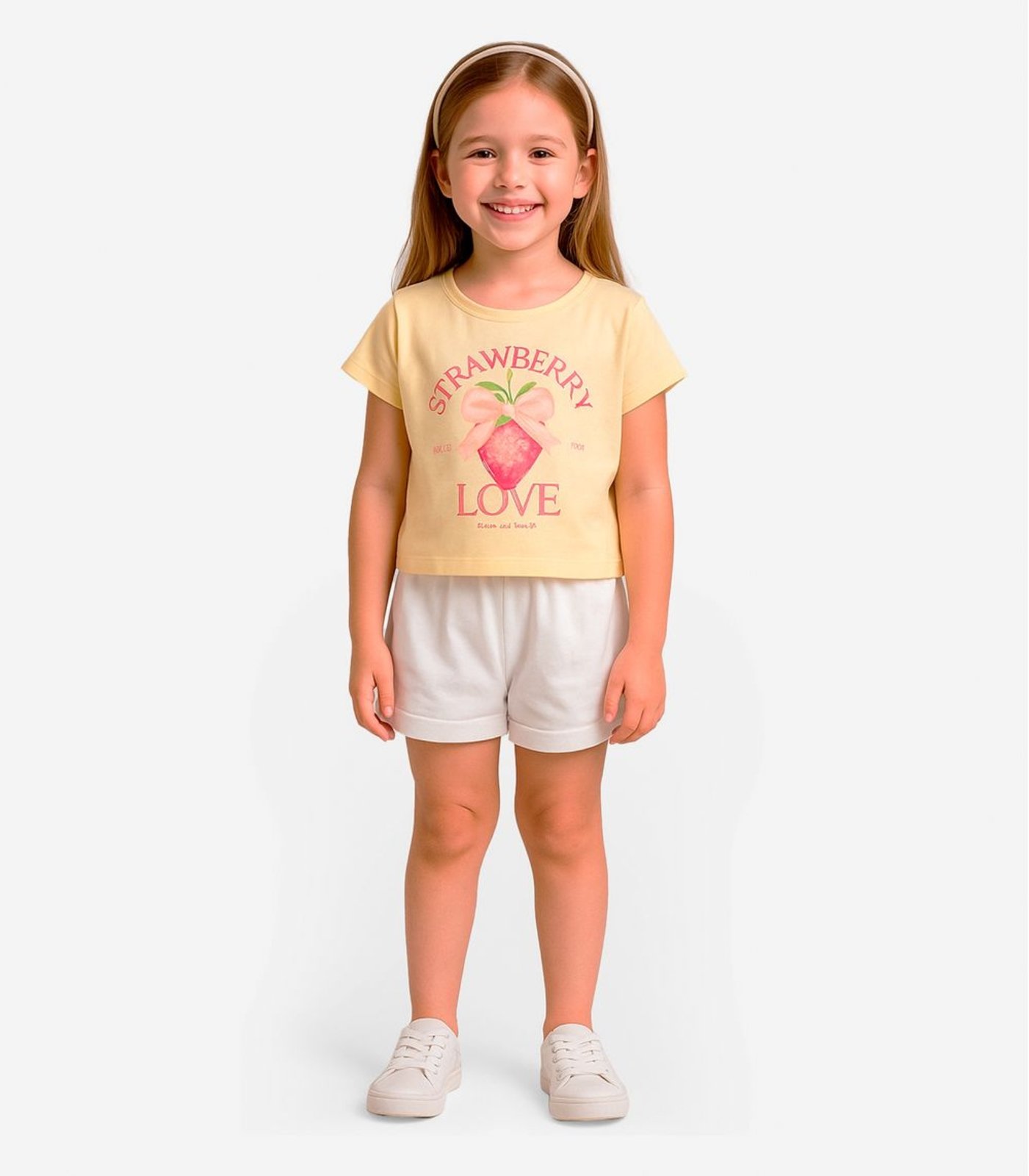 Infantil - Conjunto Menina Blusa Com Shorts Select Amarelo