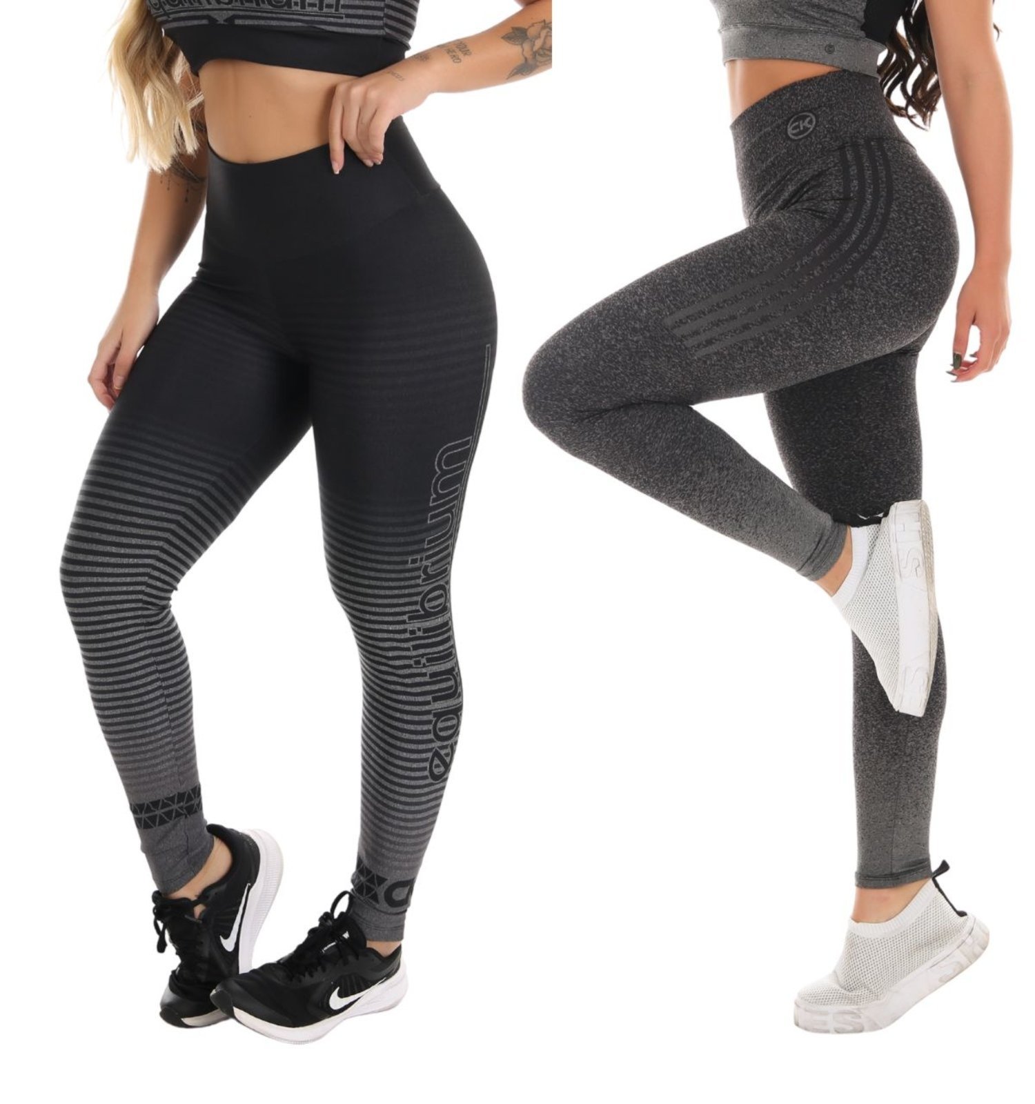 kit 2 Calças Feminina Legging Academia Zero Transparência