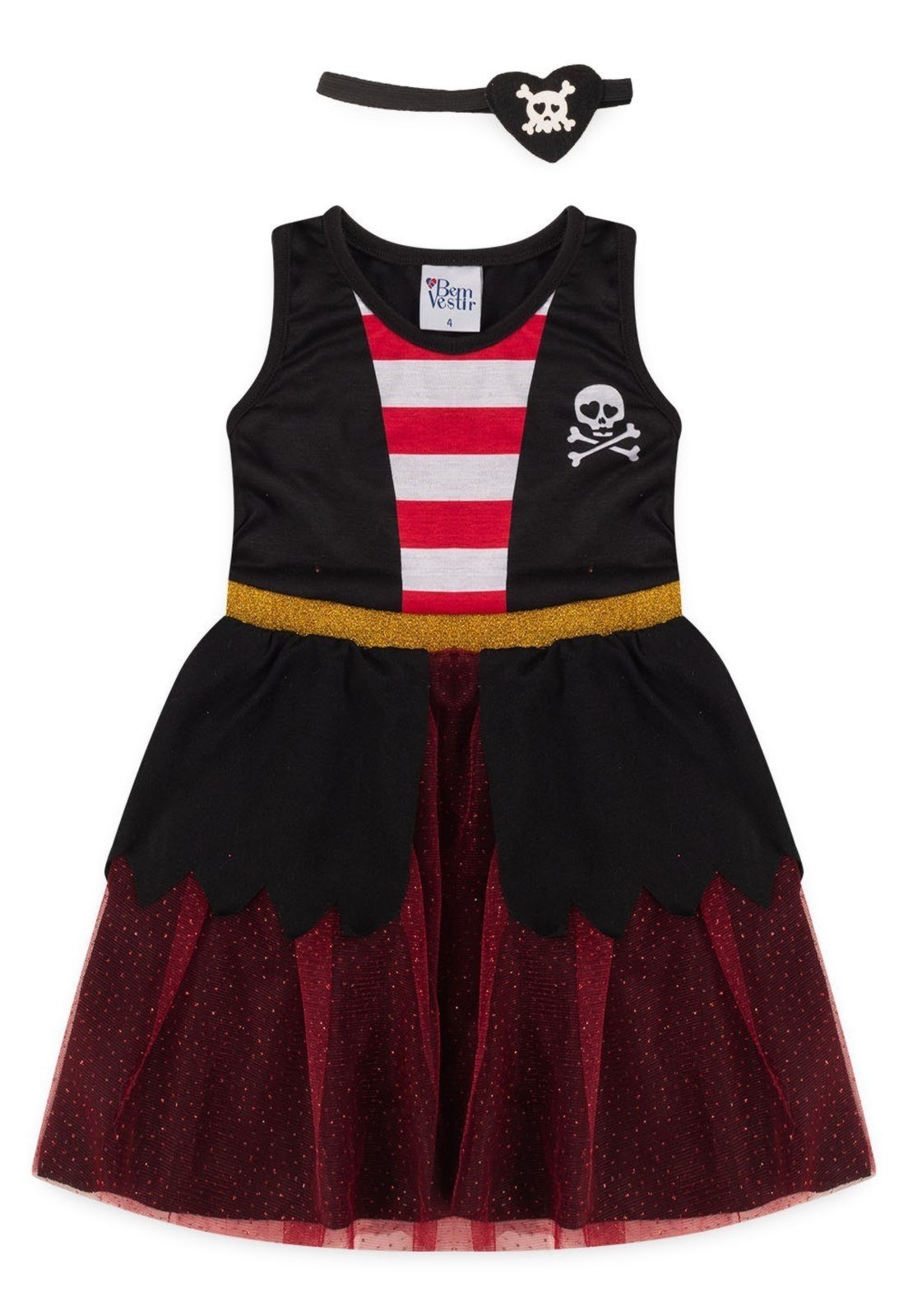Infantil – Fantasia Bem Vestir Menina Pirata Preto
