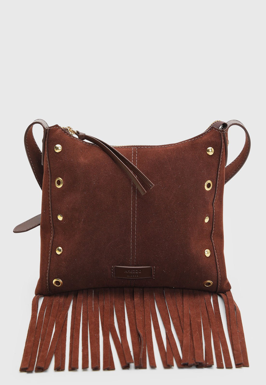 Bolsa Feminina Arezzo Franjas Marrom