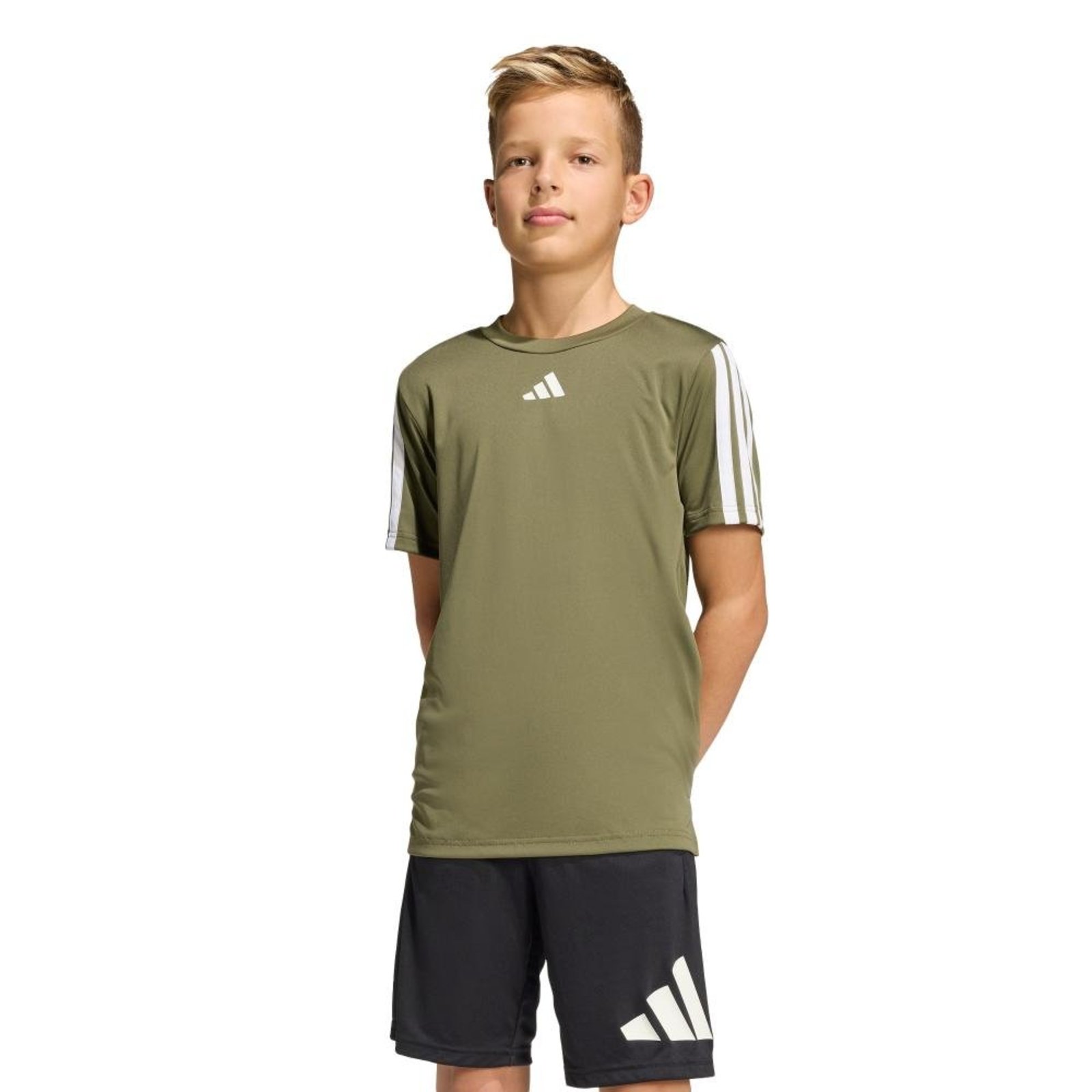 Camiseta Train Essentials Três Listras adidas Performance Verde