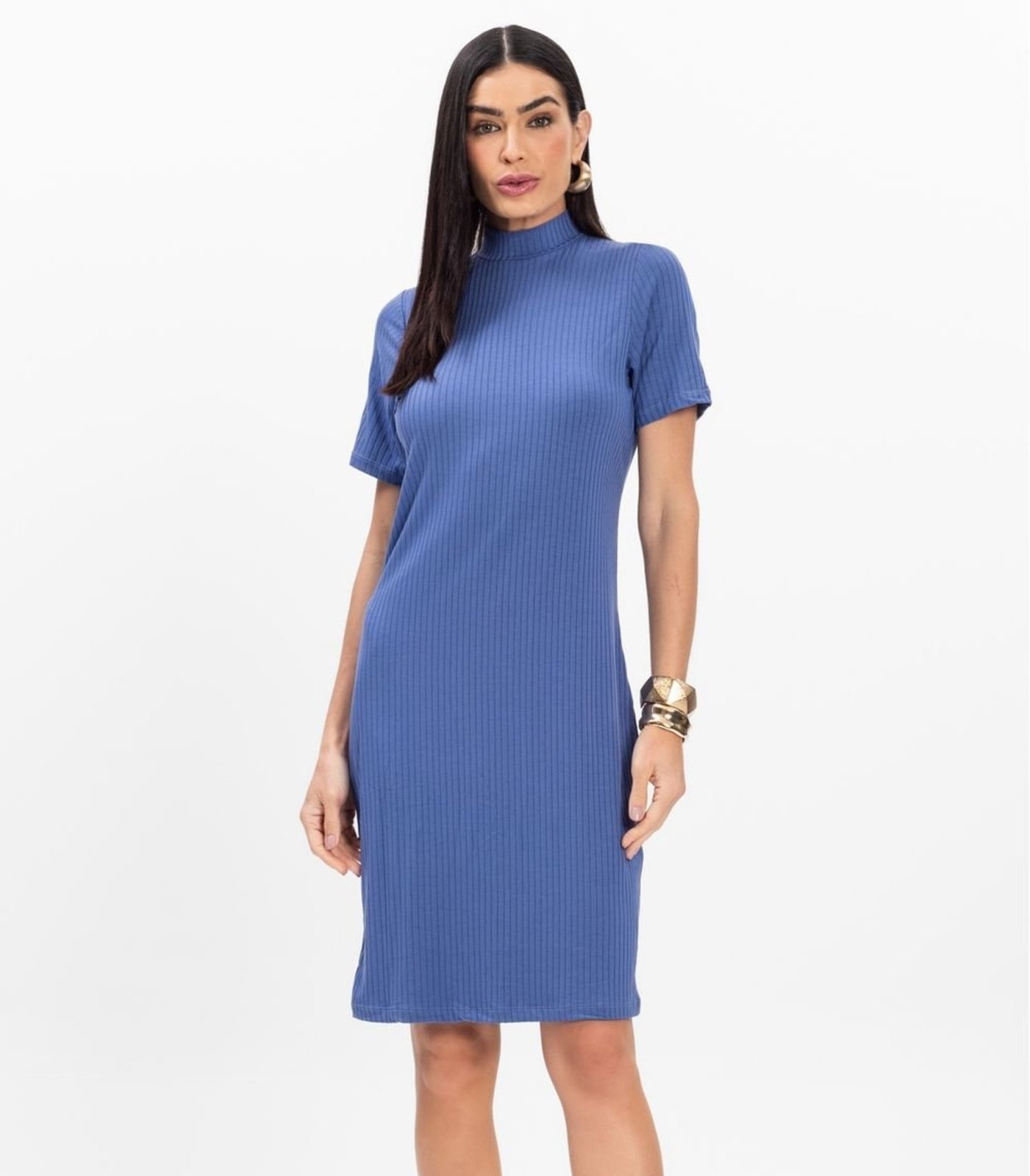 Vista 2 Vestido Curto de Ribana Feminino Rovitex azul Rovitex azul