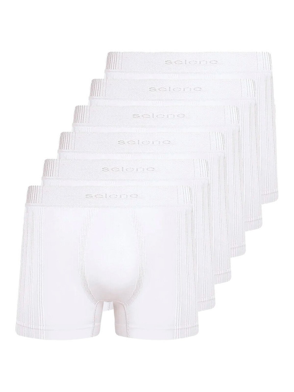 Kit com 6 Cuecas Boxer Selene 11070-002/003/440 Branco