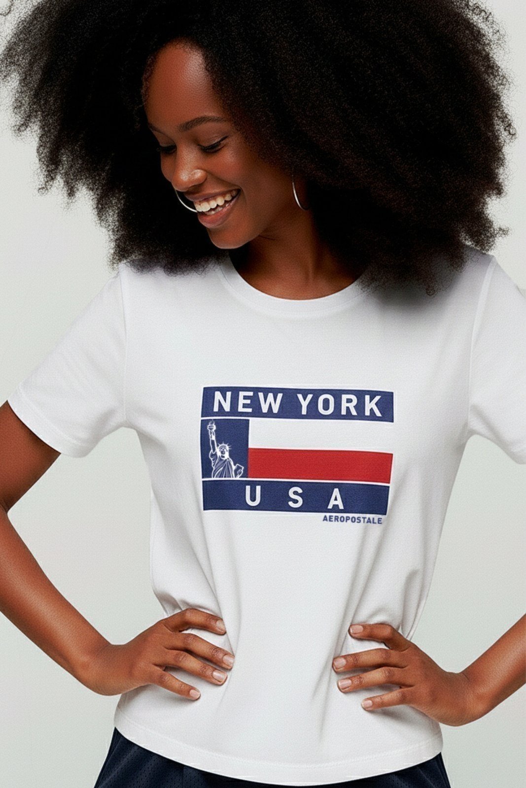 Camiseta Manga Curta Feminina Silkada Aéropostale 981301119 Branco