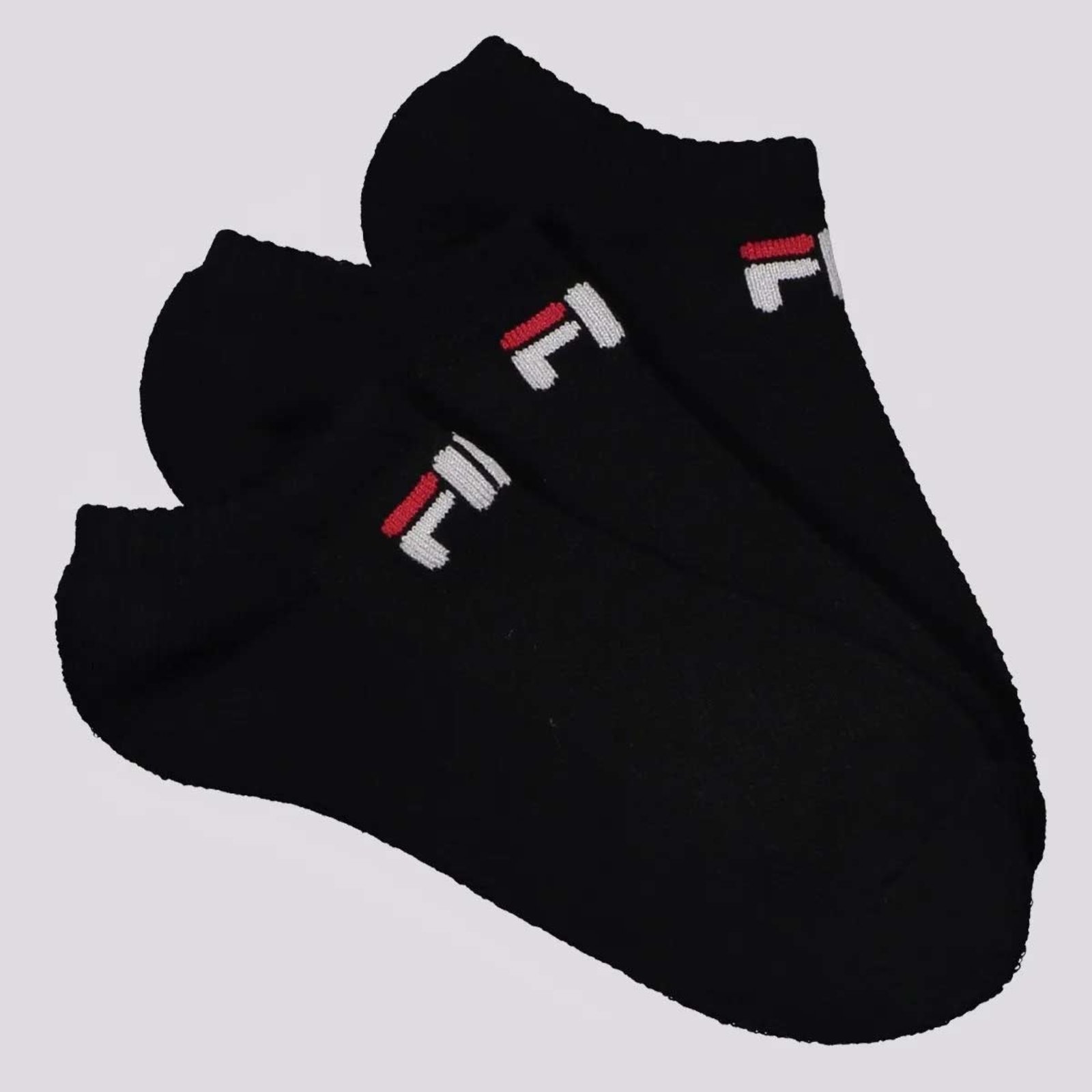 Kit Meia Fila Light 3 Pares Cano Curto Preto