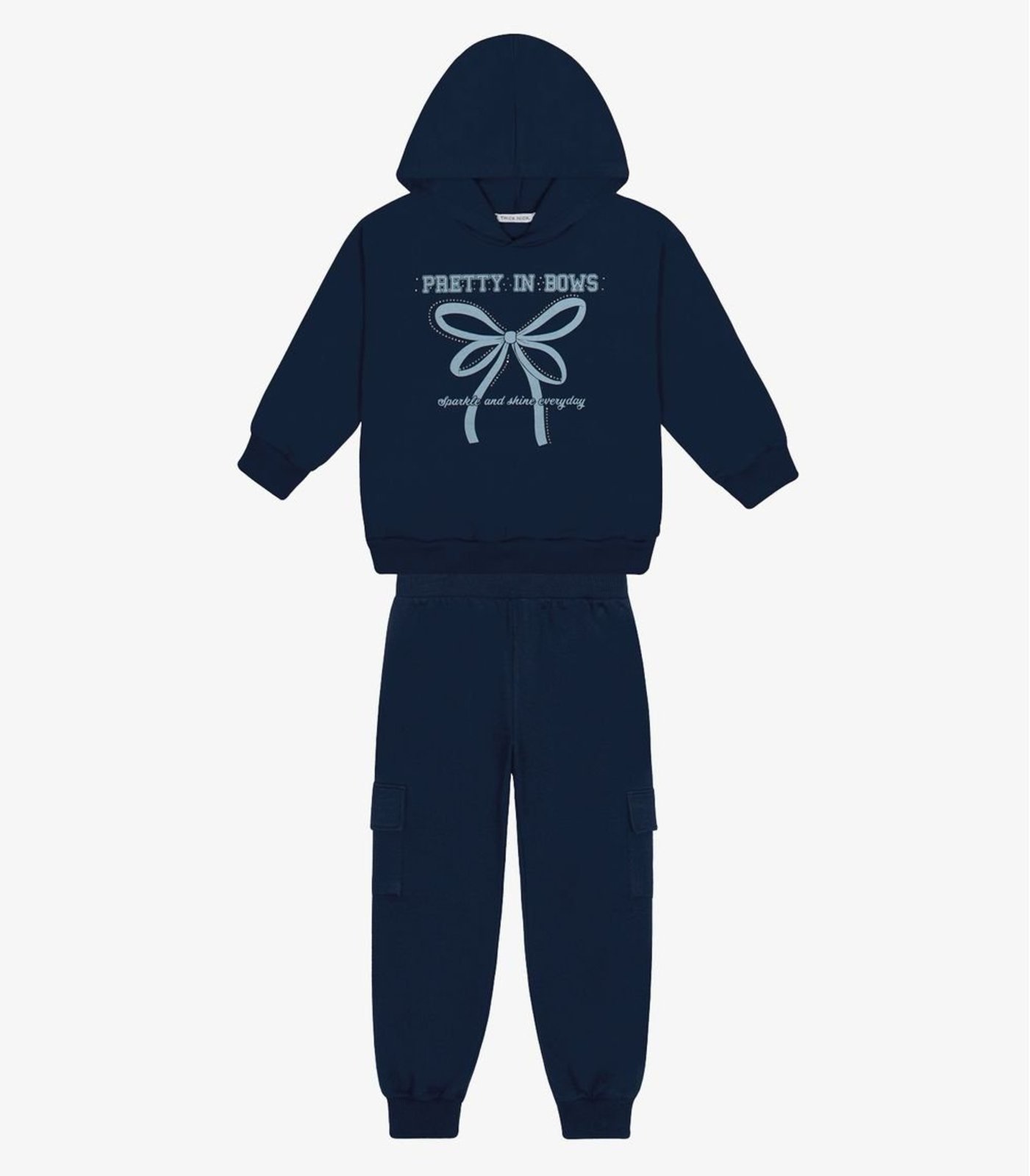 Infantil - Conjunto Blusão Com Calça Menina Trick Nick Azul
