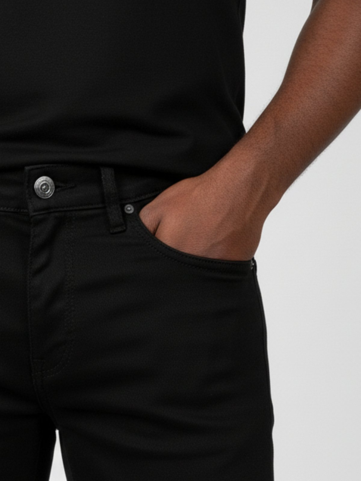 Calça Sarja Masculina Alpha Street Wear Confortável para o Dia a Dia Preta