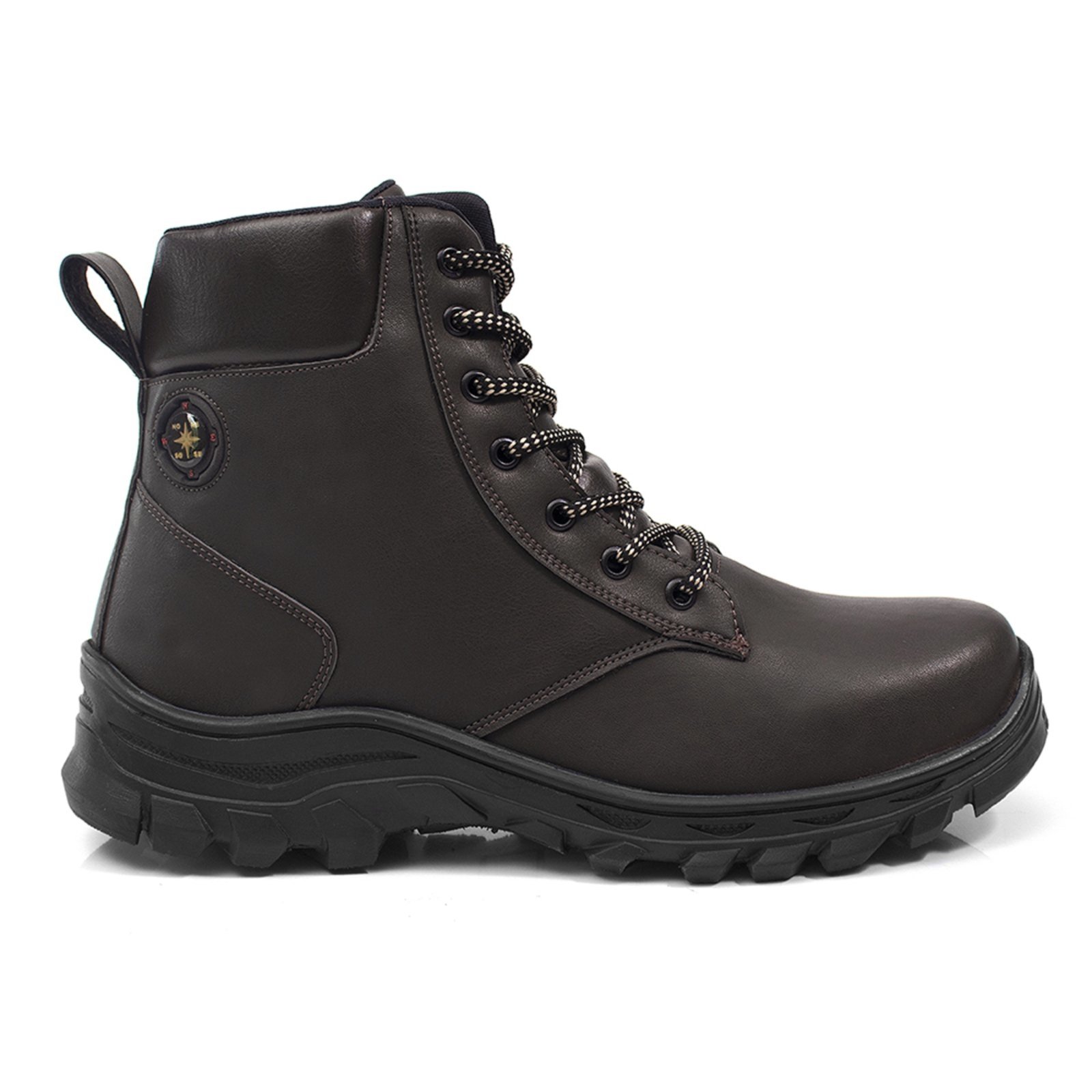 Vista 3 Bota Masculina Épico Adventure Coturno Cano Curto Sola Resistente Confortável Marrom ÉPICO CALÇADOS café ÉPICO CALÇADOS café