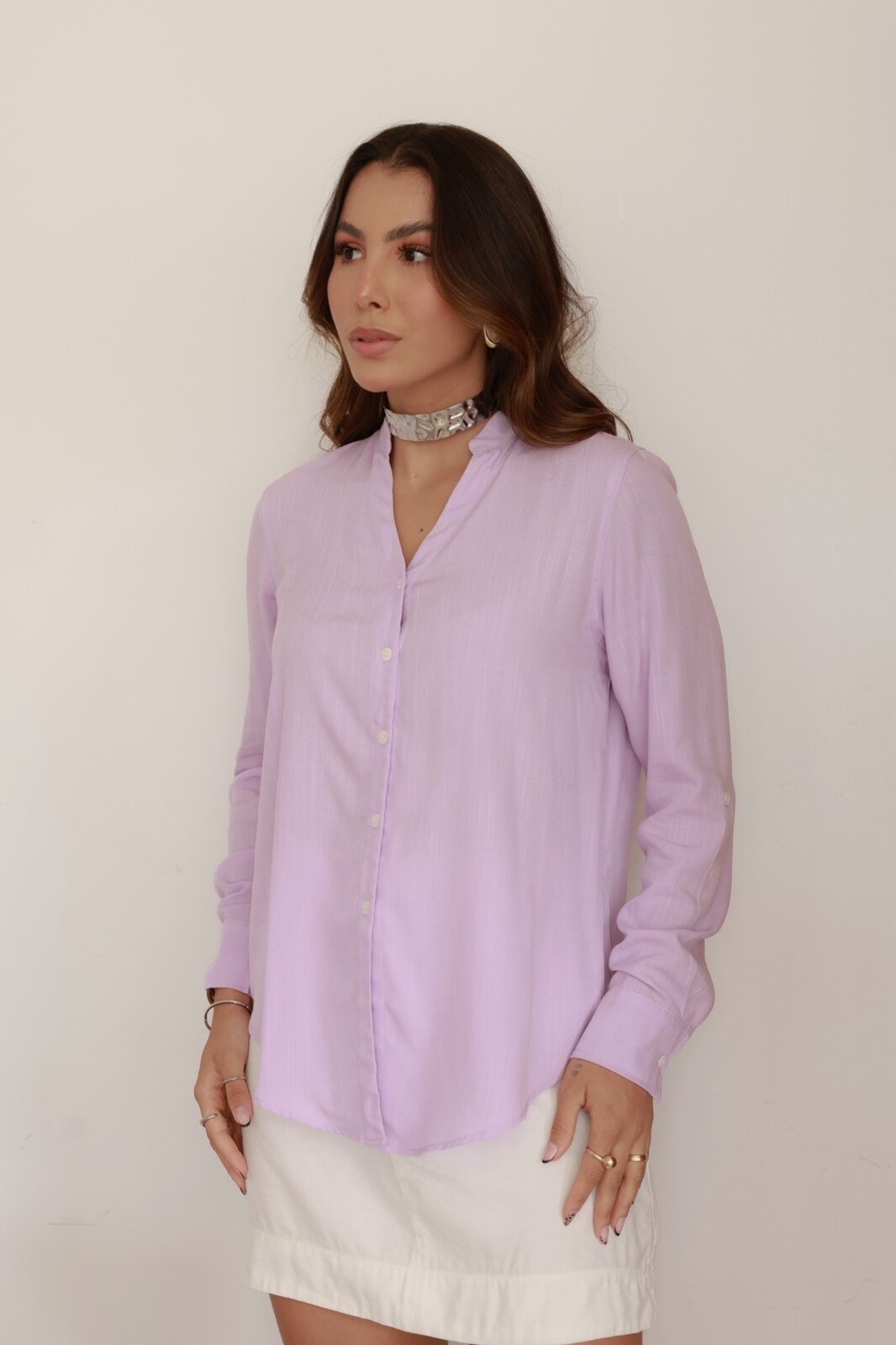 Camisa Feminina Ícone Fashion Gola V Lupine