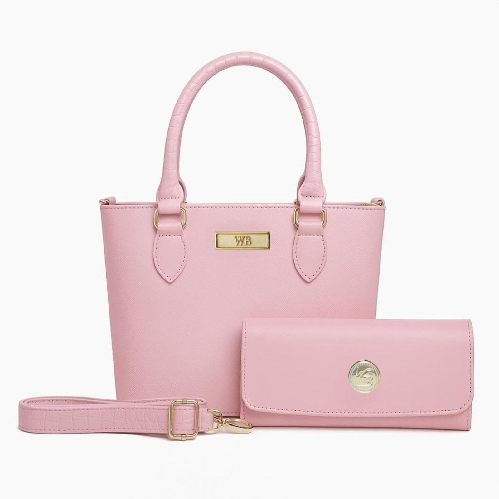 Bolsa Feminina Willibags Para O Dia A Dia Com Carteira Divisórias E Alça Transversal – Rosa
