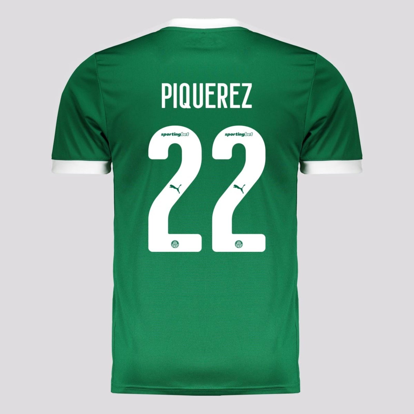 Vista 2 Camisa Puma Palmeiras I 2025 22 Piquerez verde Puma verde
