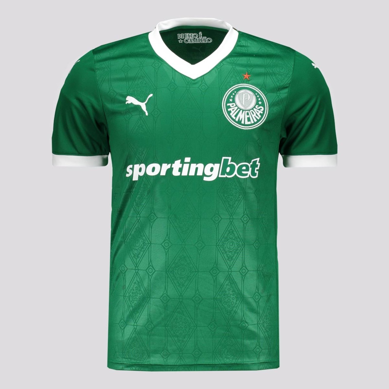 Vista 3 Camisa Puma Palmeiras I 2025 22 Piquerez verde Puma verde