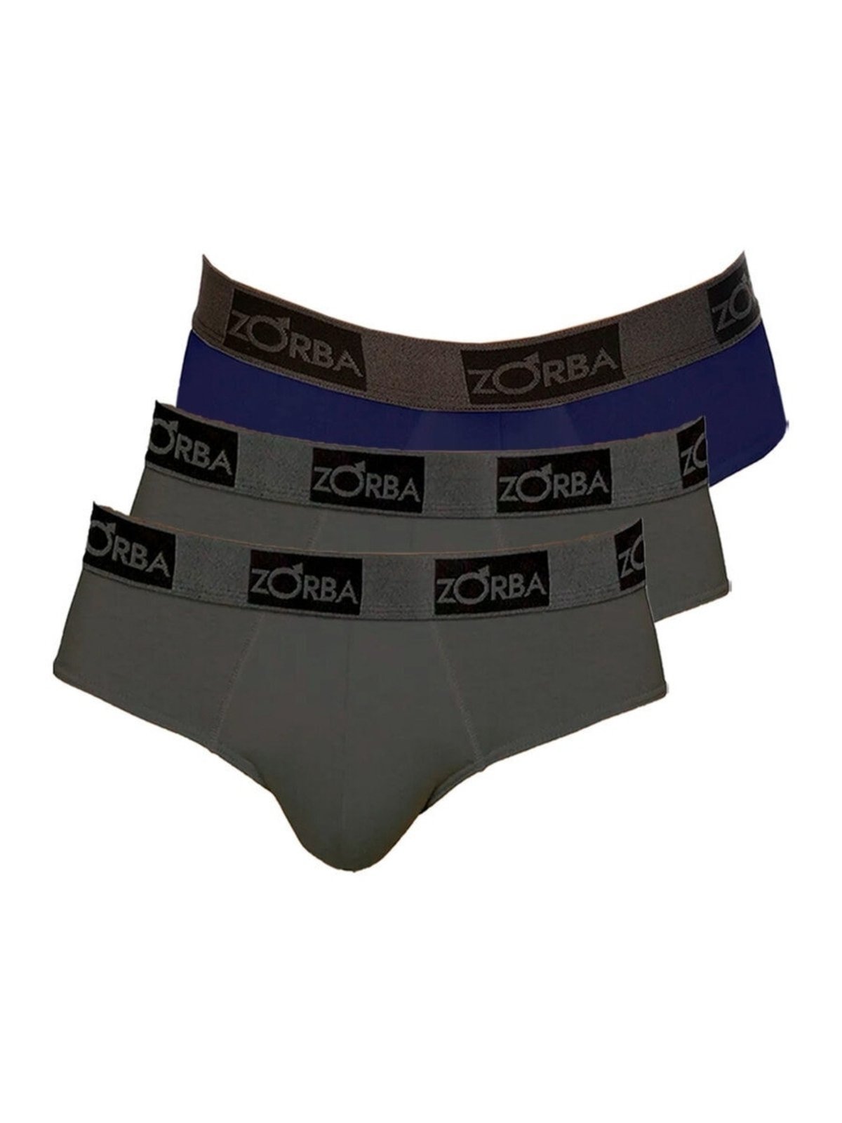 Kit com 3 Cuecas Slip Zorba 716 Azul Marinho